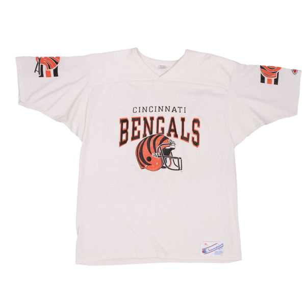 Vintage NFL Cincinnati Bengals Champion Jersey 1980S Size XL Made In USA With Single Stitch Sleeves