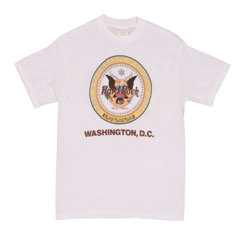 Vintage Hard Rock Cafe Washington Dc Tee Shirt Early 1990S Size Small Made In USA With Single Stitch Sleeves.