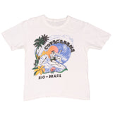 Vintage Surfing Copacabana Rio Brazil Surf Tee Shirt 1980S Size Medium With Single Stitch Sleeves