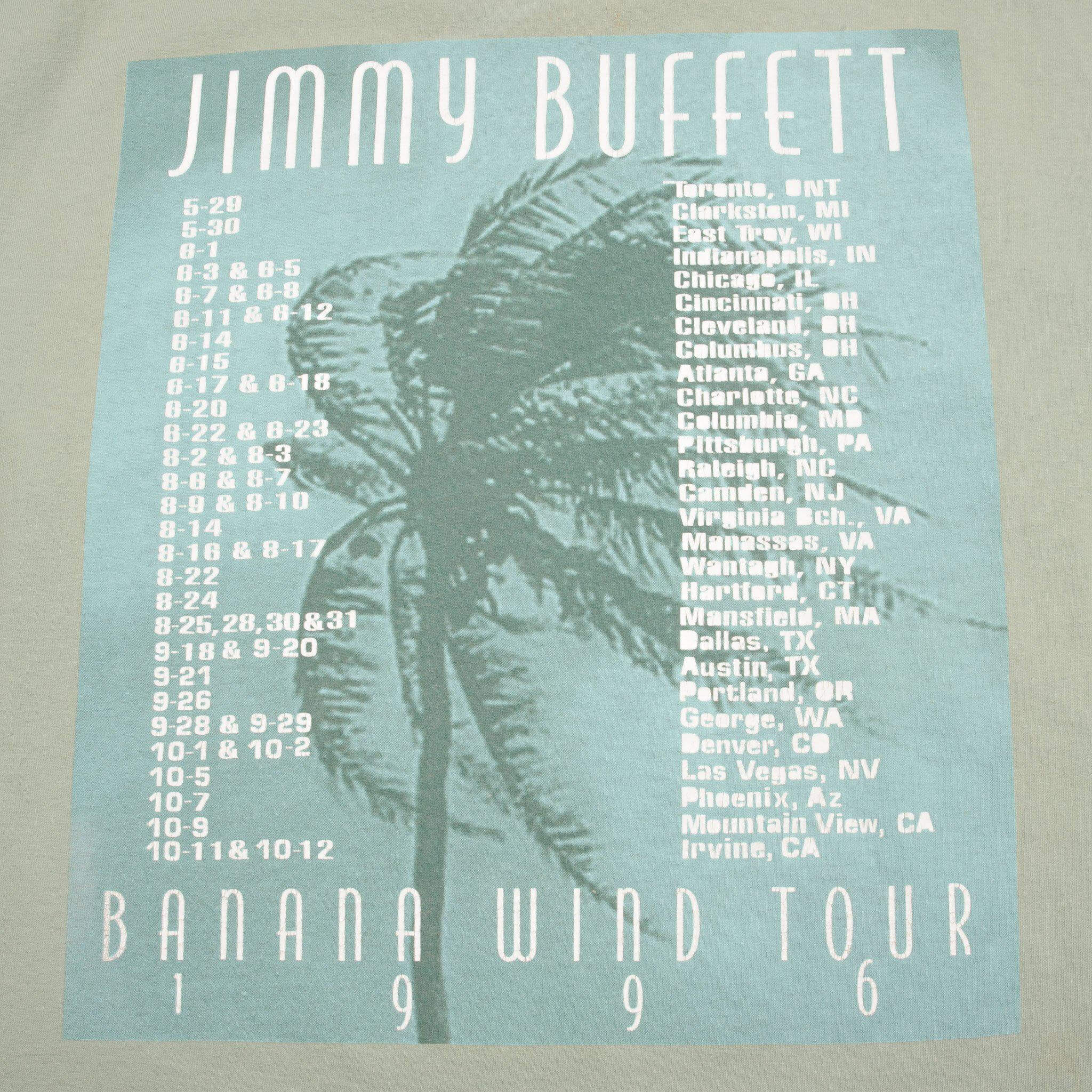 VINTAGE JIMMY BUFFET BANANA WIND TOUR TEE SHIRT 1996 SIZE XL