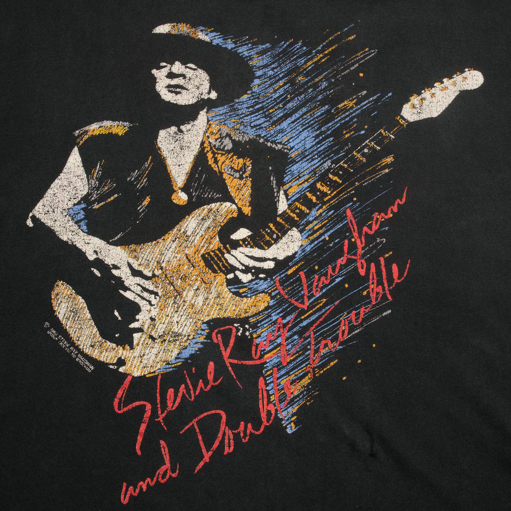 VINTAGE STEVIE RAY VAUGHAN AND DOUBLE TROUBLE TEE SHIRT 1990 SIZE XL MADE IN USA