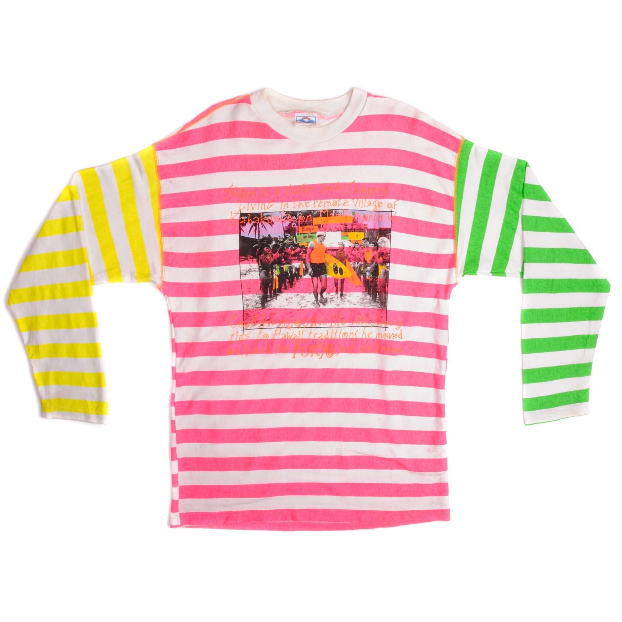 Vintage Furyo Surf Tee Shirt Size Large.  Skippy is a surfer and Shapers living in the remote village of Kahakuola on Maui's north W. Coast. He enjoys the live with strong ties to Hawai traditions he moved on island for Furyo surf challenge.