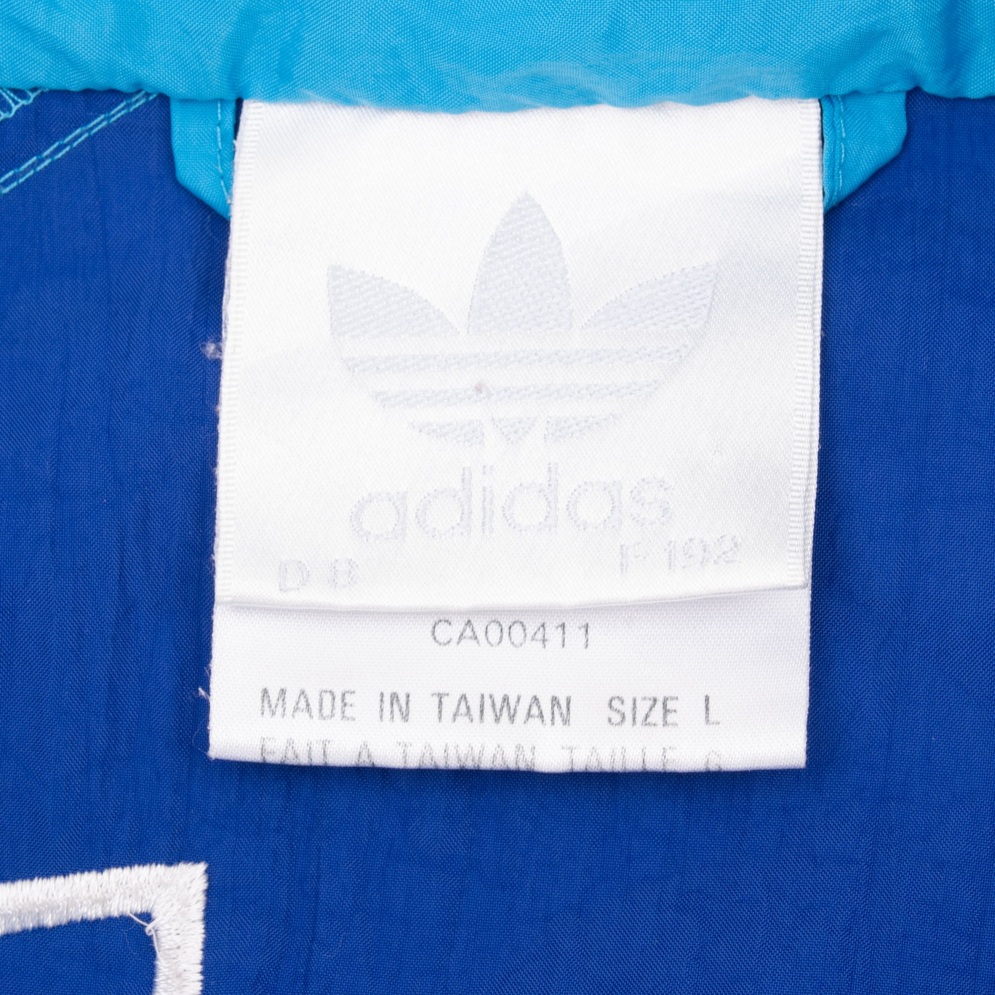 Vintage Adidas Pullover Blue Windbreaker Jacket 1990S Size Large