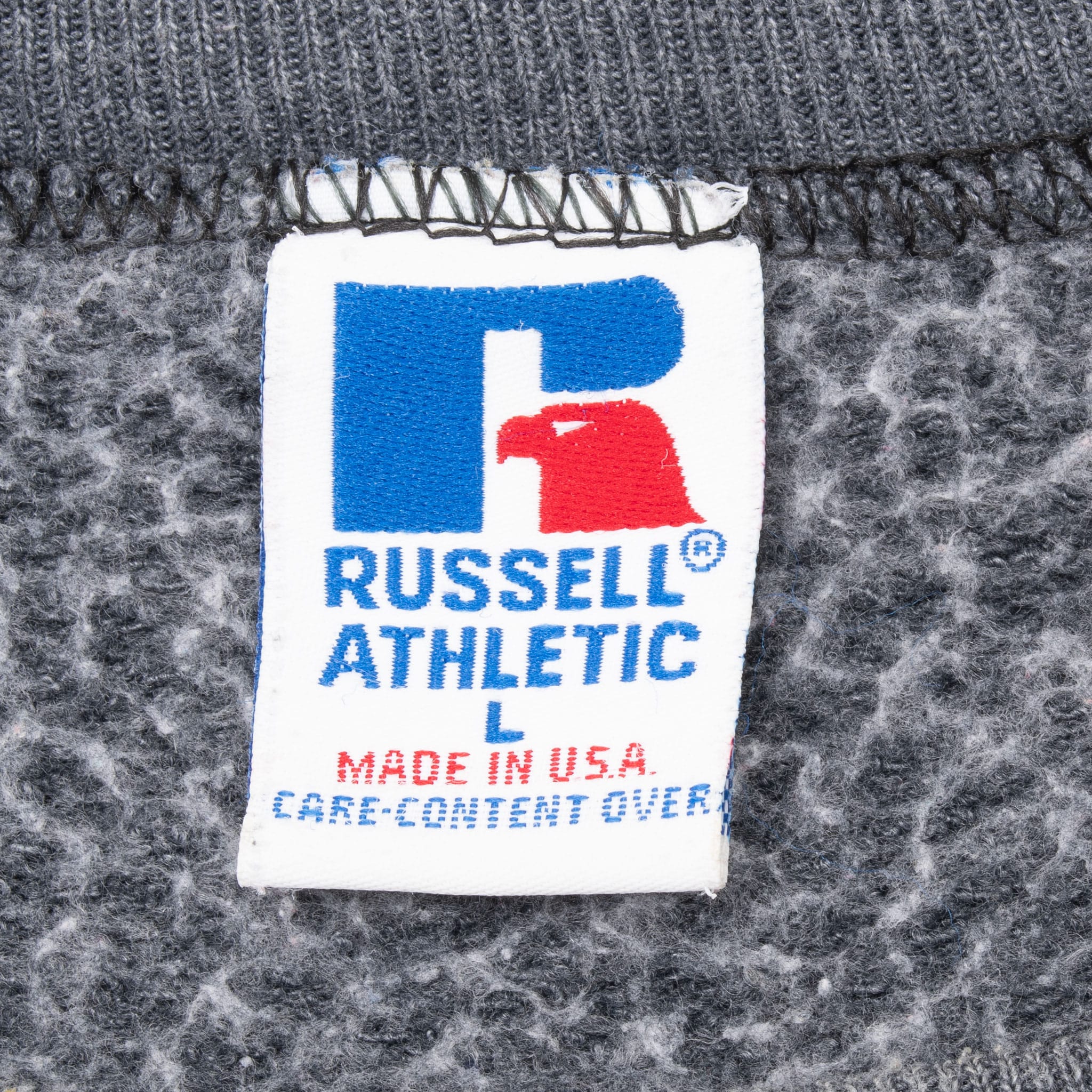 VINTAGE RUSSELL ATHLETIC BLANK DARK GREY SWEATSHIRT 1990S LARGE MADE IN USA