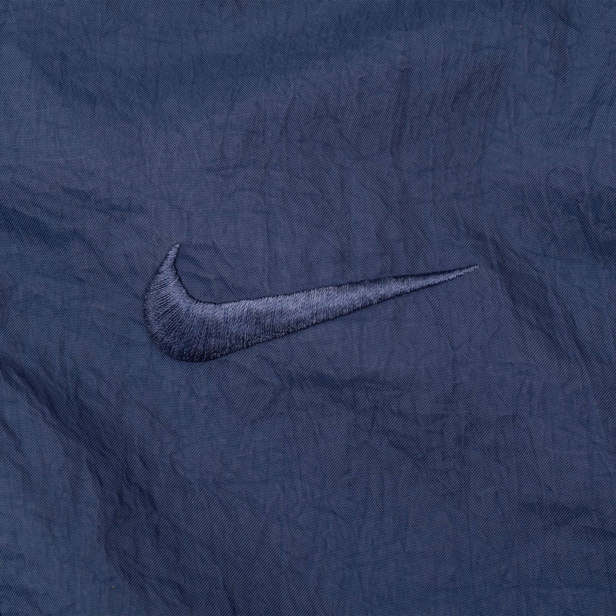 Vintage Nike Classic Swoosh Navy Blue Windbreaker Jacket 1990S Size XL