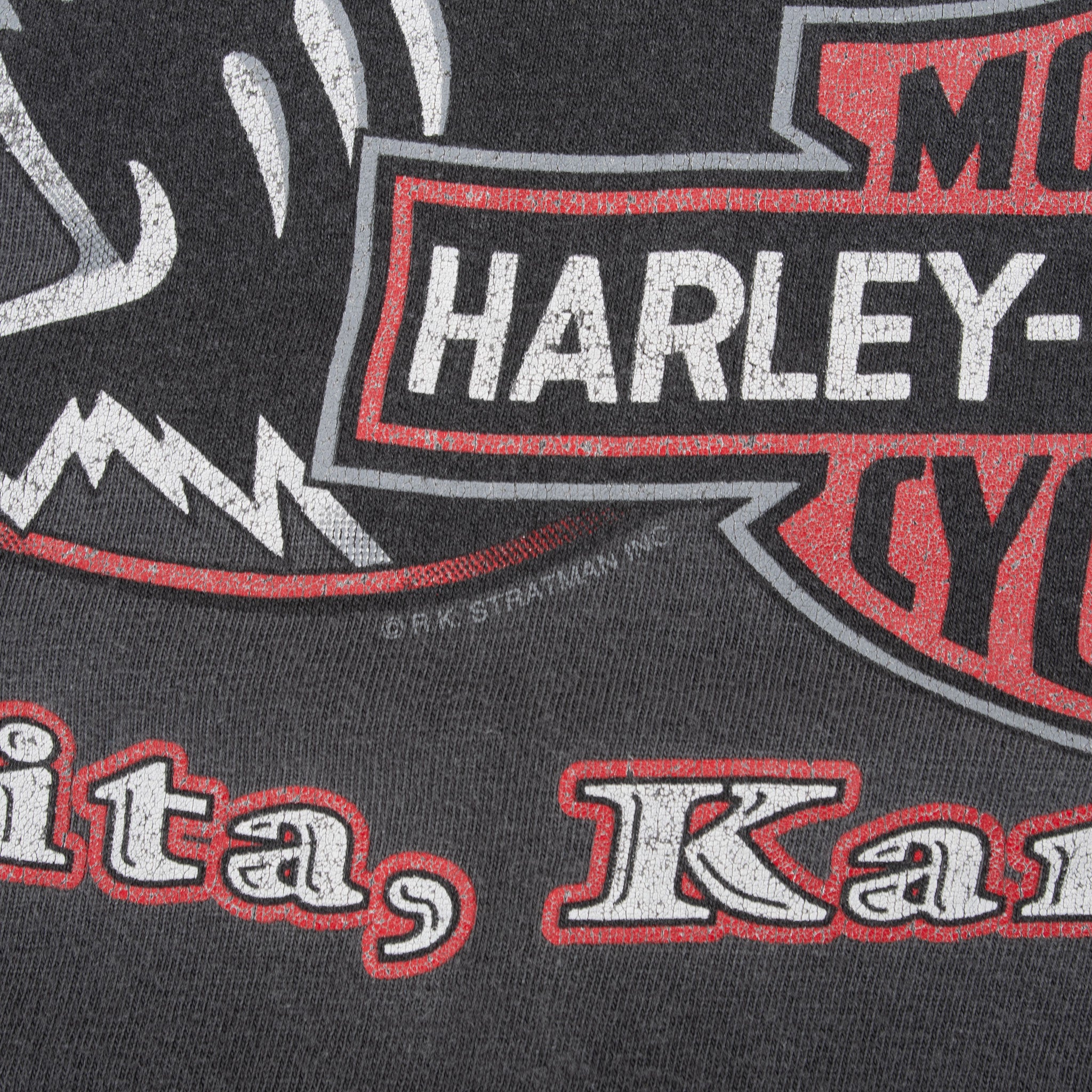 Vintage Harley Davidson Wichita Kansas 1990S Tee Shirt Size XL Made In Usa