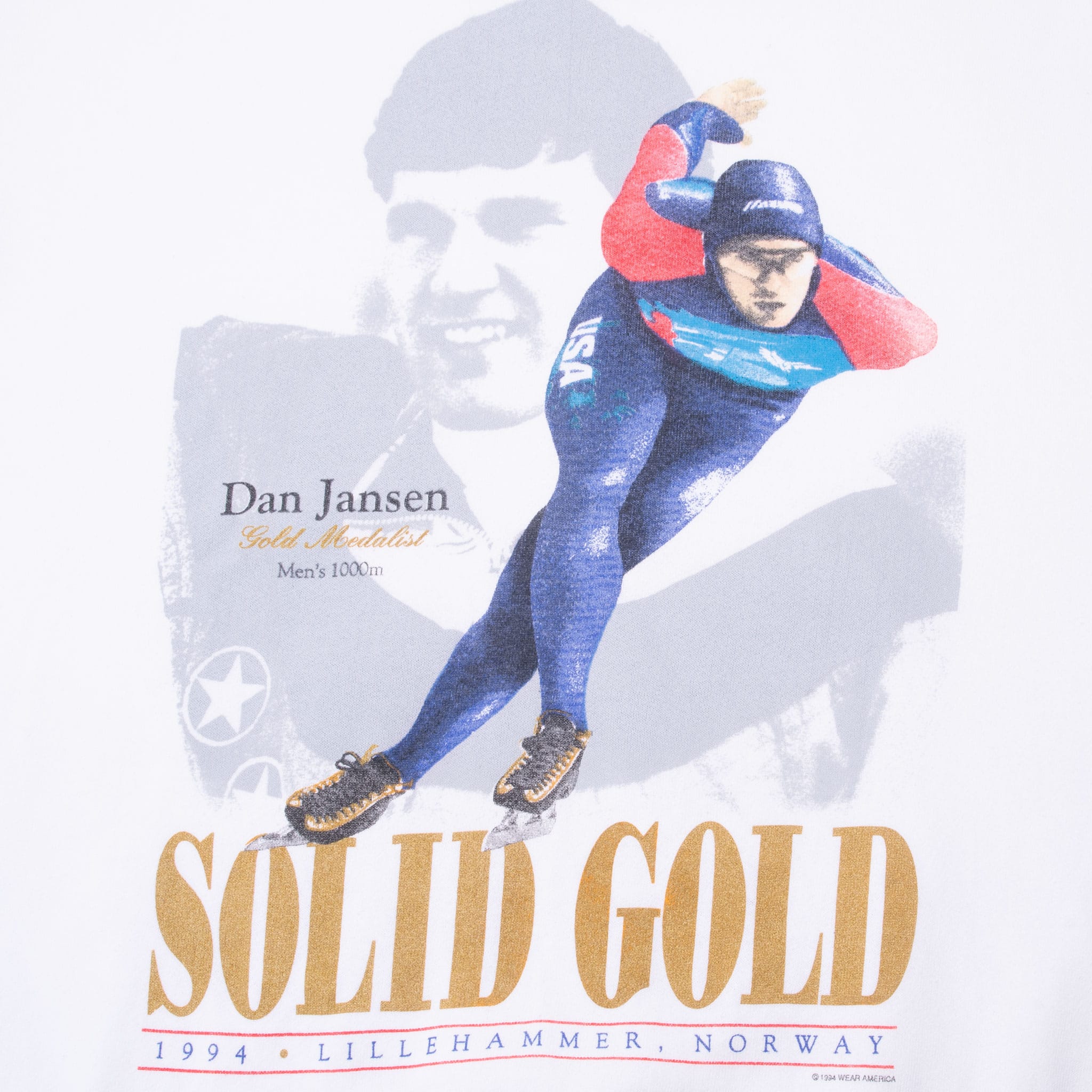 VINTAGE DAN JANSEN GOLD MEDAL WINTER OLYMPIC 1994 SWEATSHIRT 2XL MADE IN USA