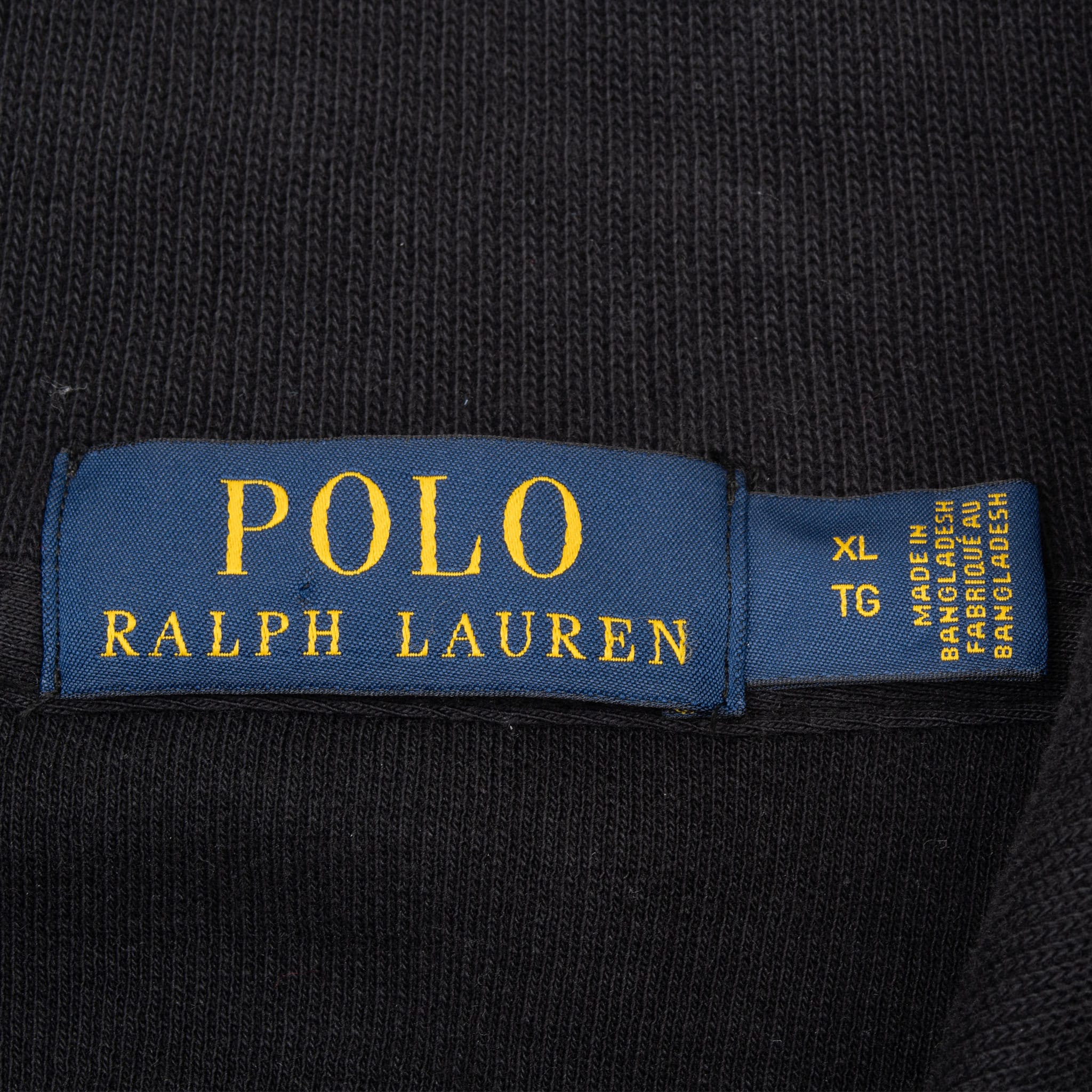VINTAGE POLO RALPH LAUREN BLACK QUARTER 1/4 ZIP SWEATER SIZE XL