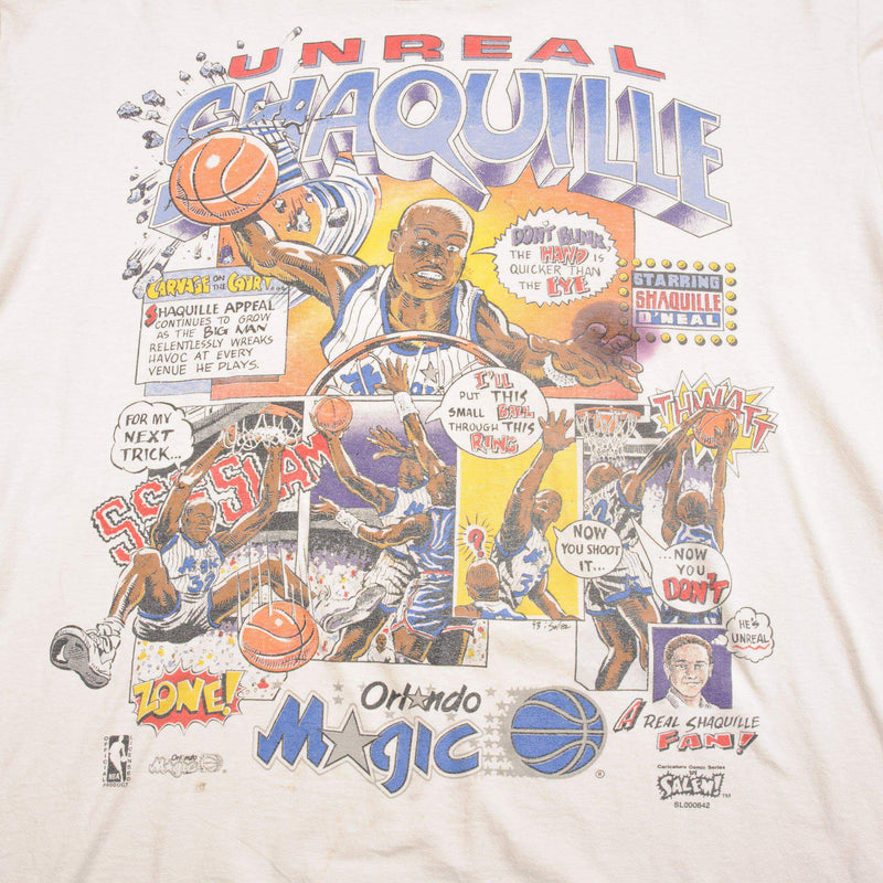 VINTAGE NBA ORLANDO MAGIC SHAQUILLE O'NEAL CARICATURE TEE SHIRT 1993 SIZE XL