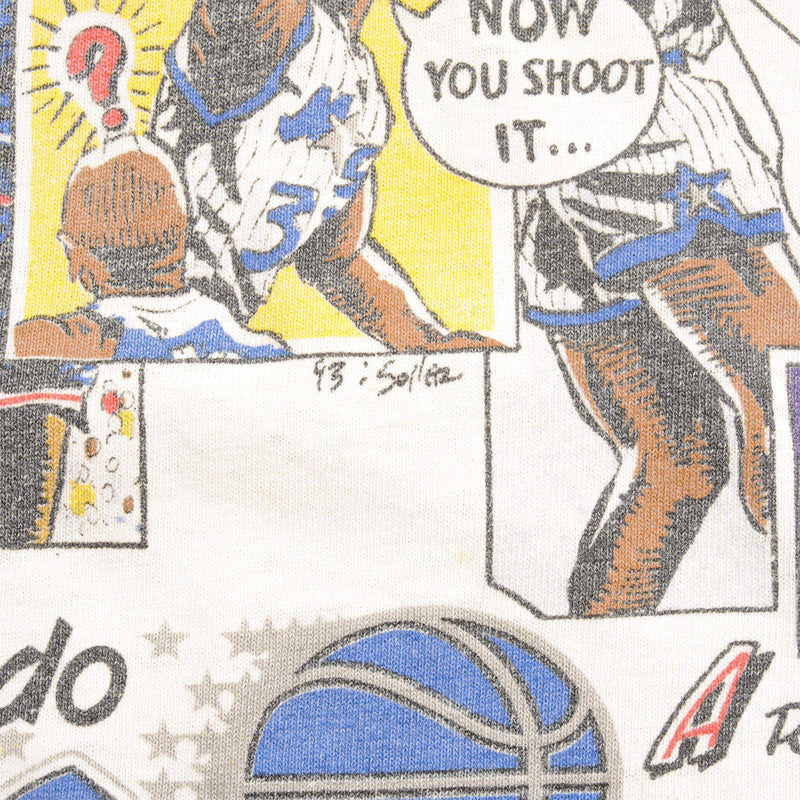 VINTAGE NBA ORLANDO MAGIC SHAQUILLE O'NEAL CARICATURE TEE SHIRT 1993 SIZE XL