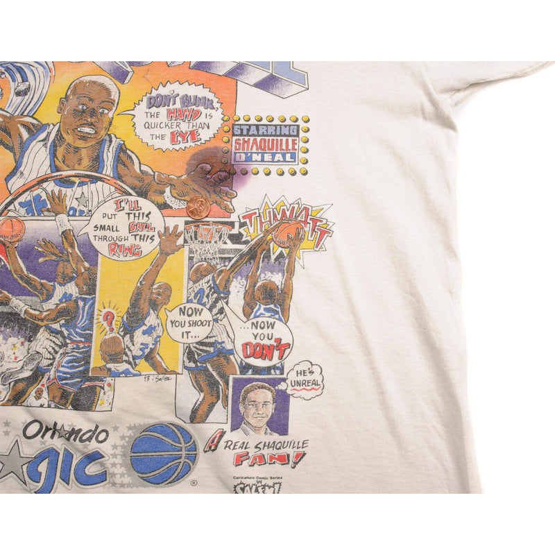 VINTAGE NBA ORLANDO MAGIC SHAQUILLE O'NEAL CARICATURE TEE SHIRT 1993 SIZE XL