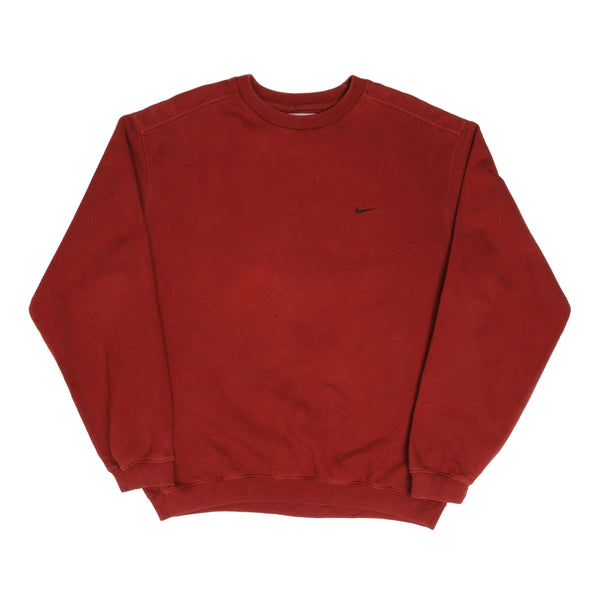 Vintage Red Nike Small Swoosh Sweatshirt 2000S Size Large