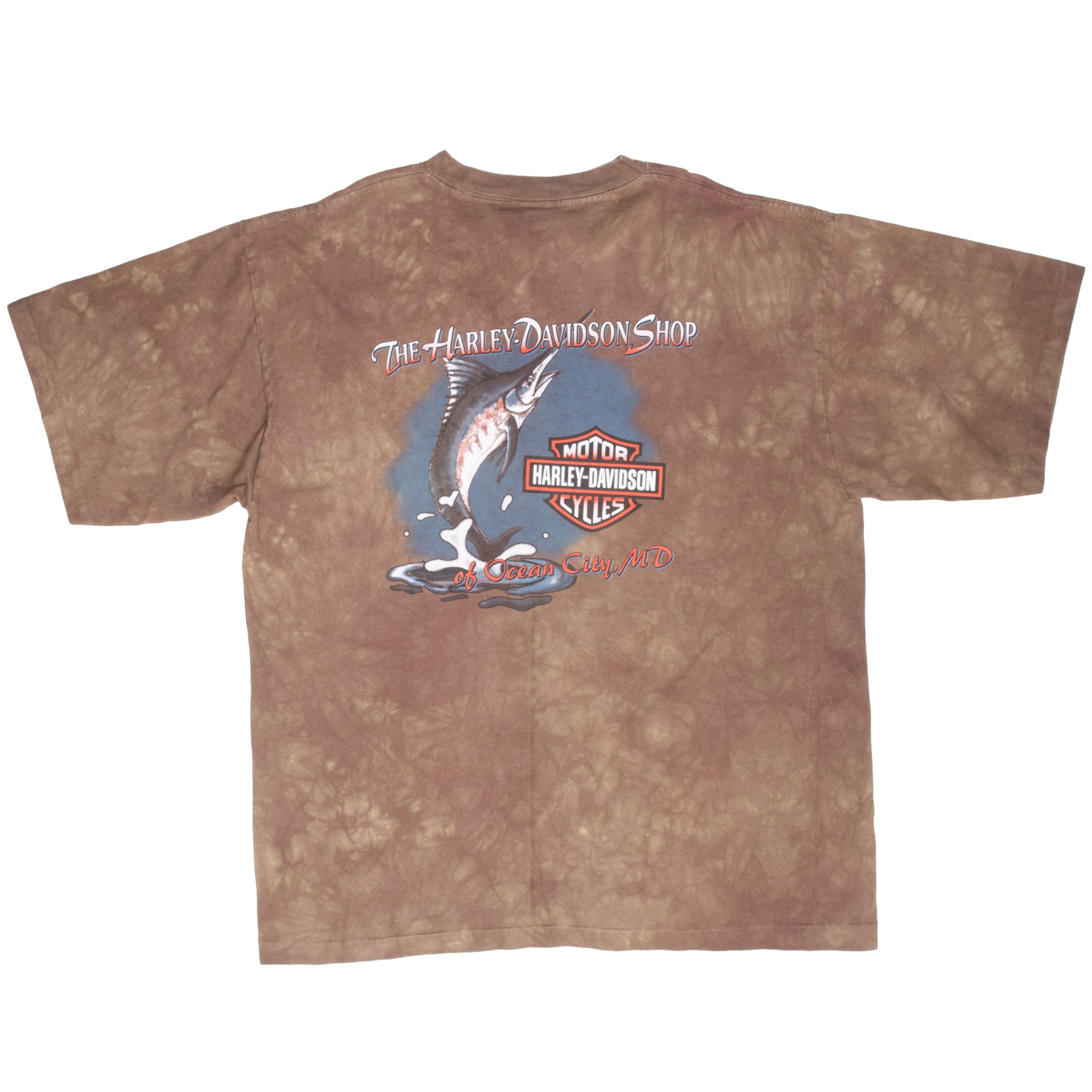 Vintage Harley Davidson Eagle Ocean City Maryland 1998 Tee Shirt Size XL Made In Usa With Single Stitch Sleeves