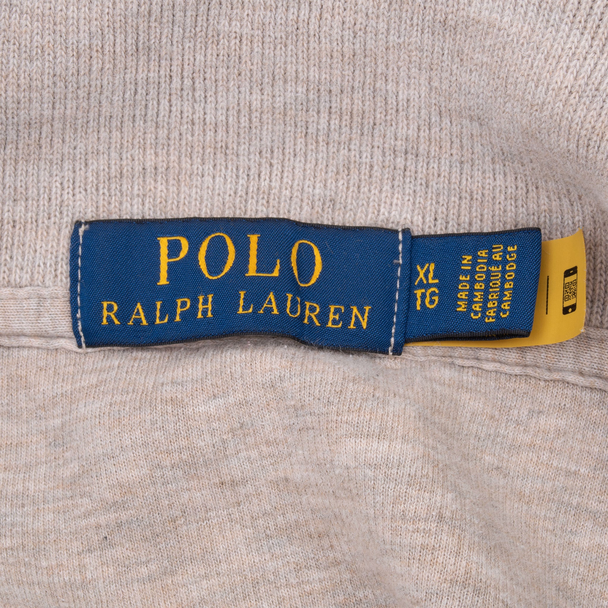 Vintage Polo Ralph Lauren Beige Quarter 1/4 Zip Sweater Size XL