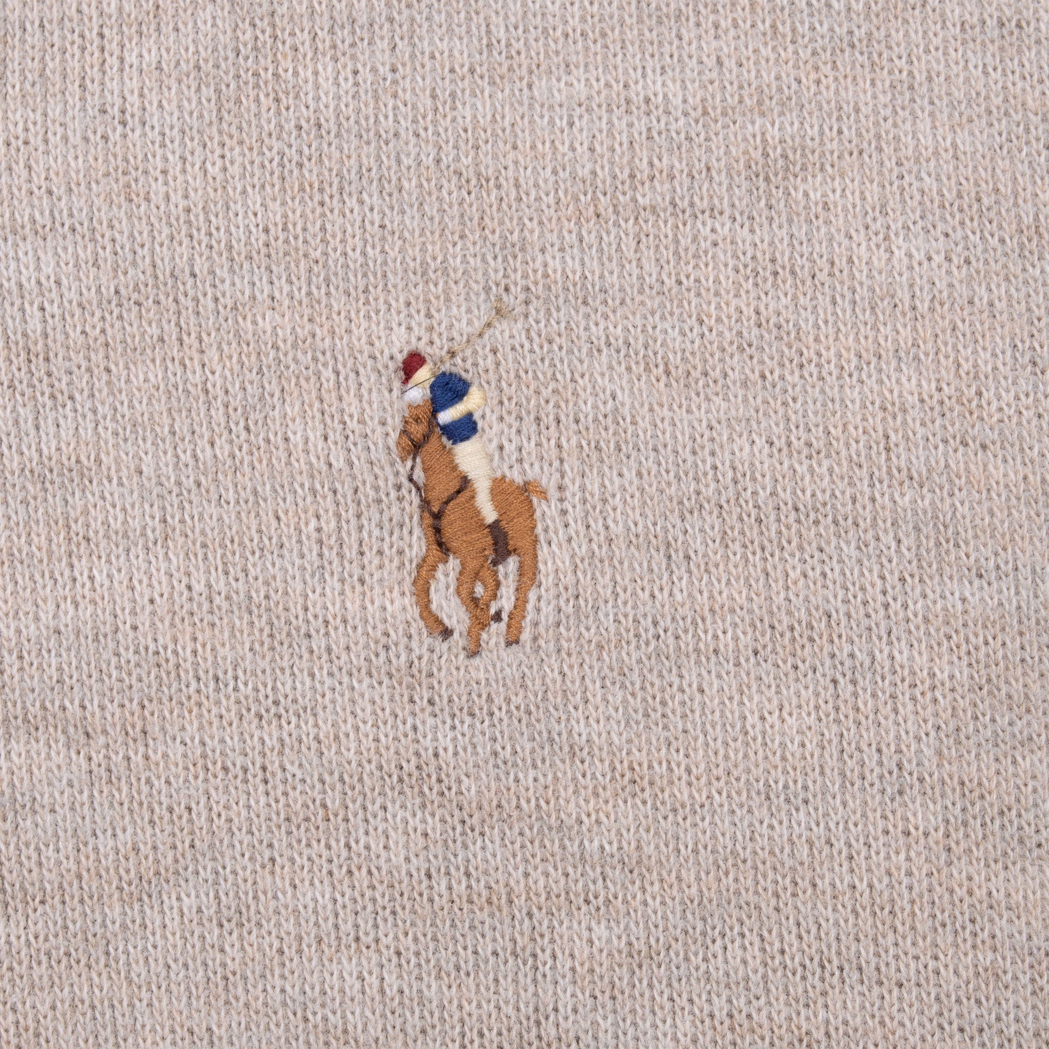 Vintage Polo Ralph Lauren Beige Quarter 1/4 Zip Sweater Size XL