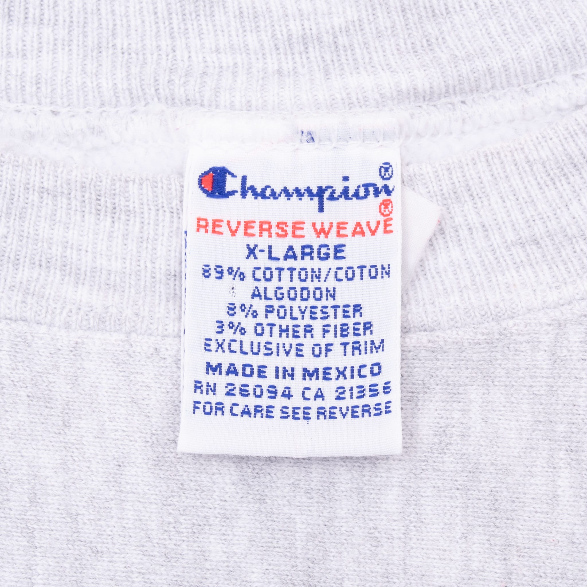 VINTAGE CHAMPION LOGO REVERSE WEAVE CREWNECK GREY SWEATSHIRT 1990S XL