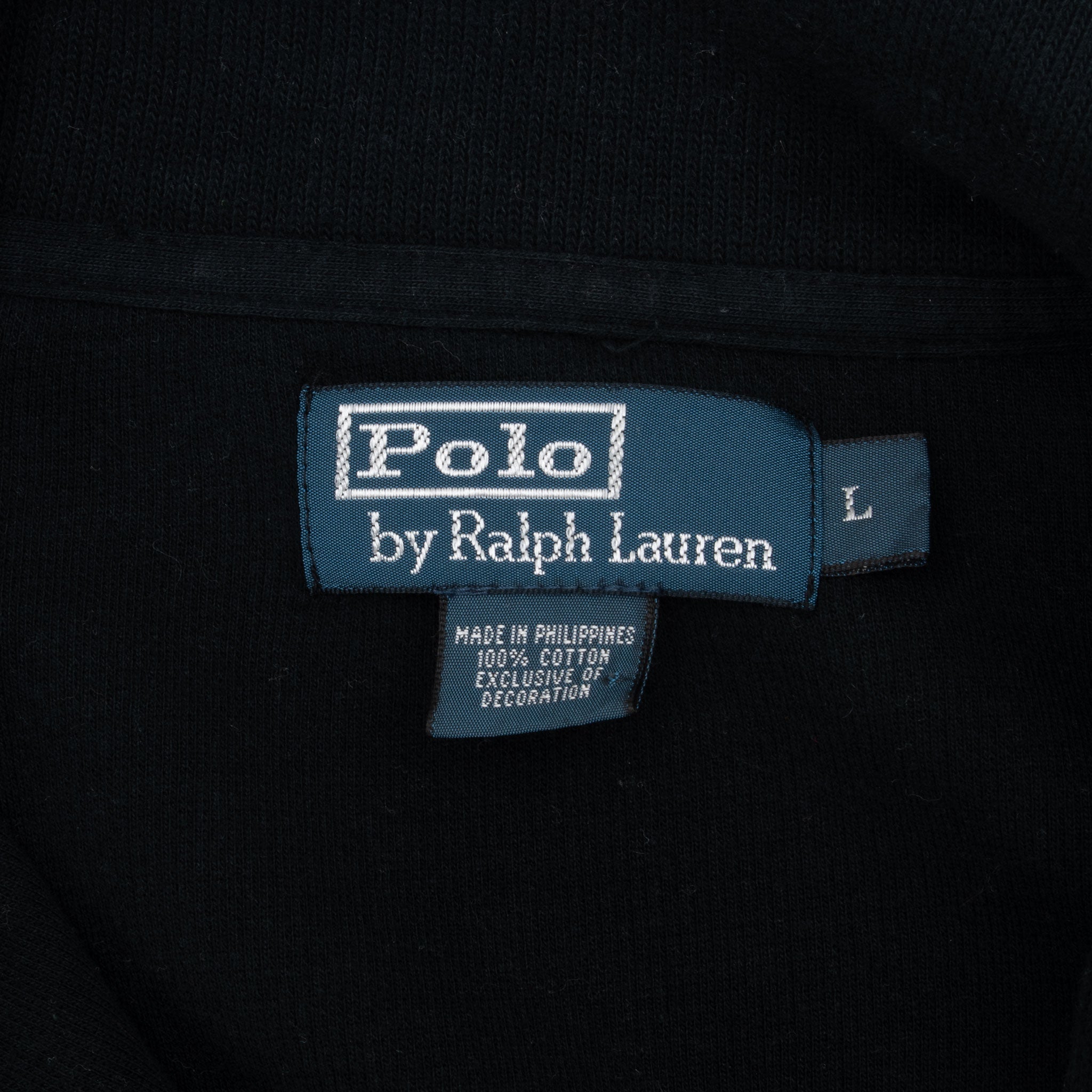 Vintage Polo Ralph Lauren Black Quarter 1/4 Zip Sweater 1990S Size Large