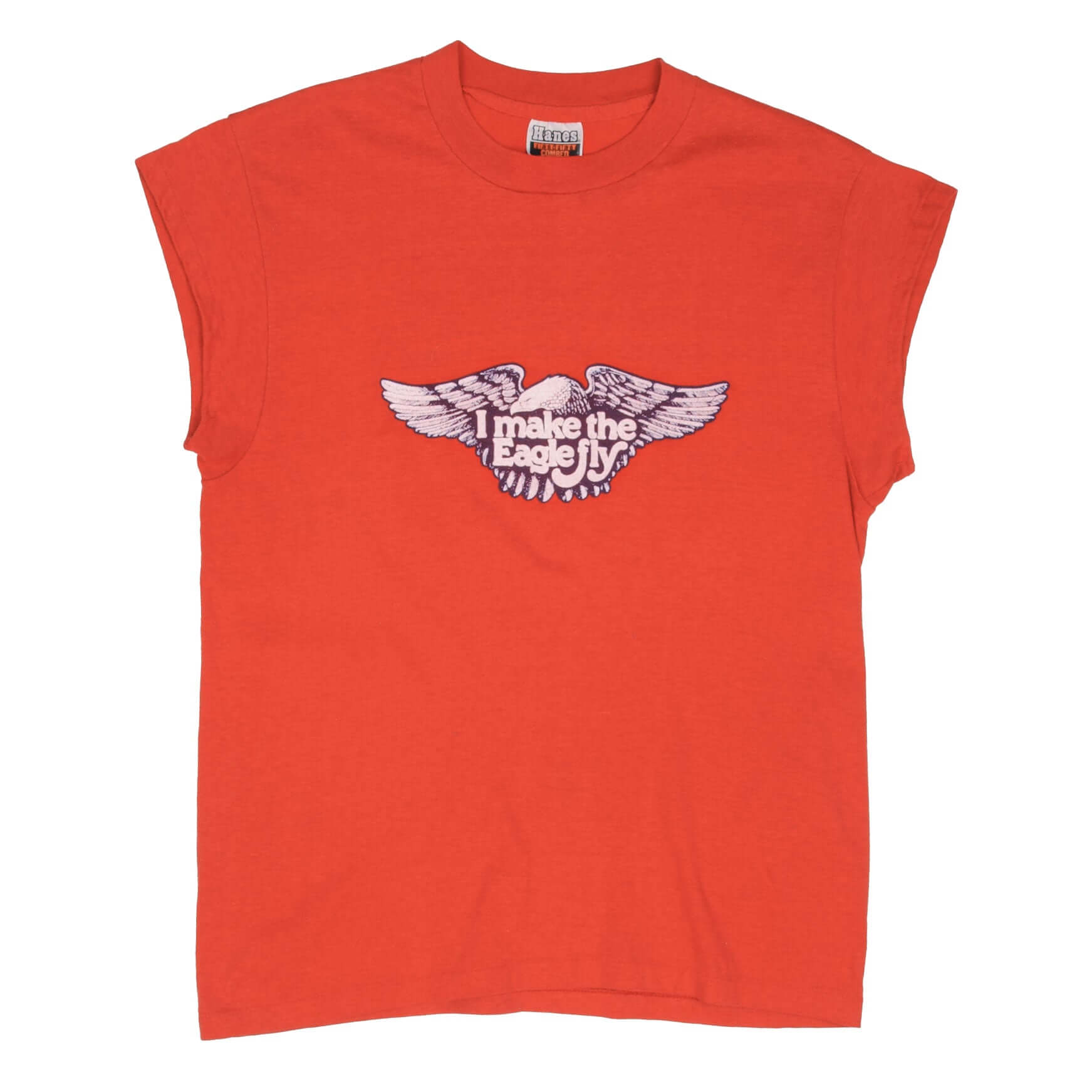 Vintage Harley Davidson I Make The Eagle Fly Hanes Tank Top Tee Shirt 1980s Size Large Made In USA With Single Stitch Sleeves