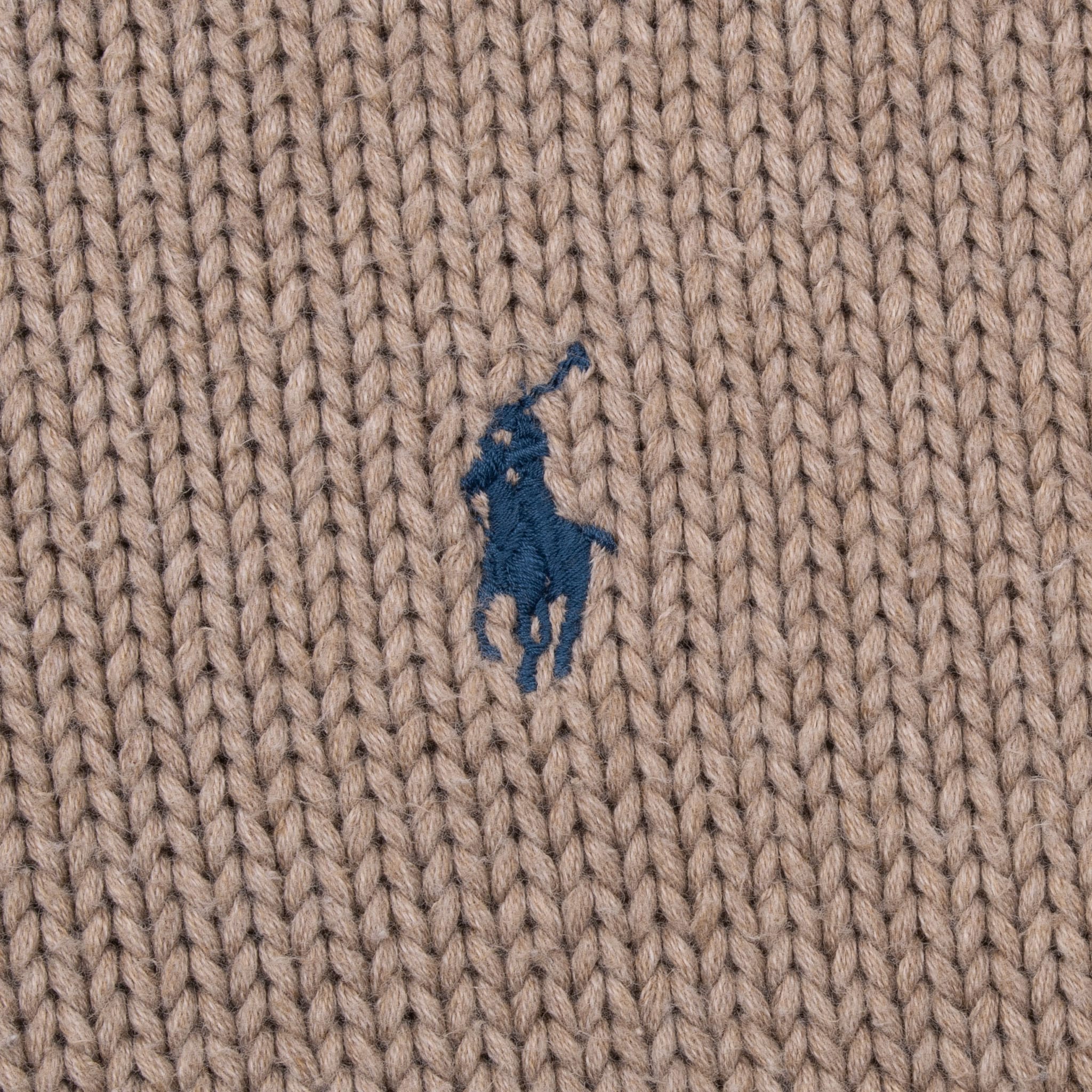 VINTAGE POLO RALPH LAUREN BEIGE KNIT V NECK SWEATER 1990S SIZE LARGE