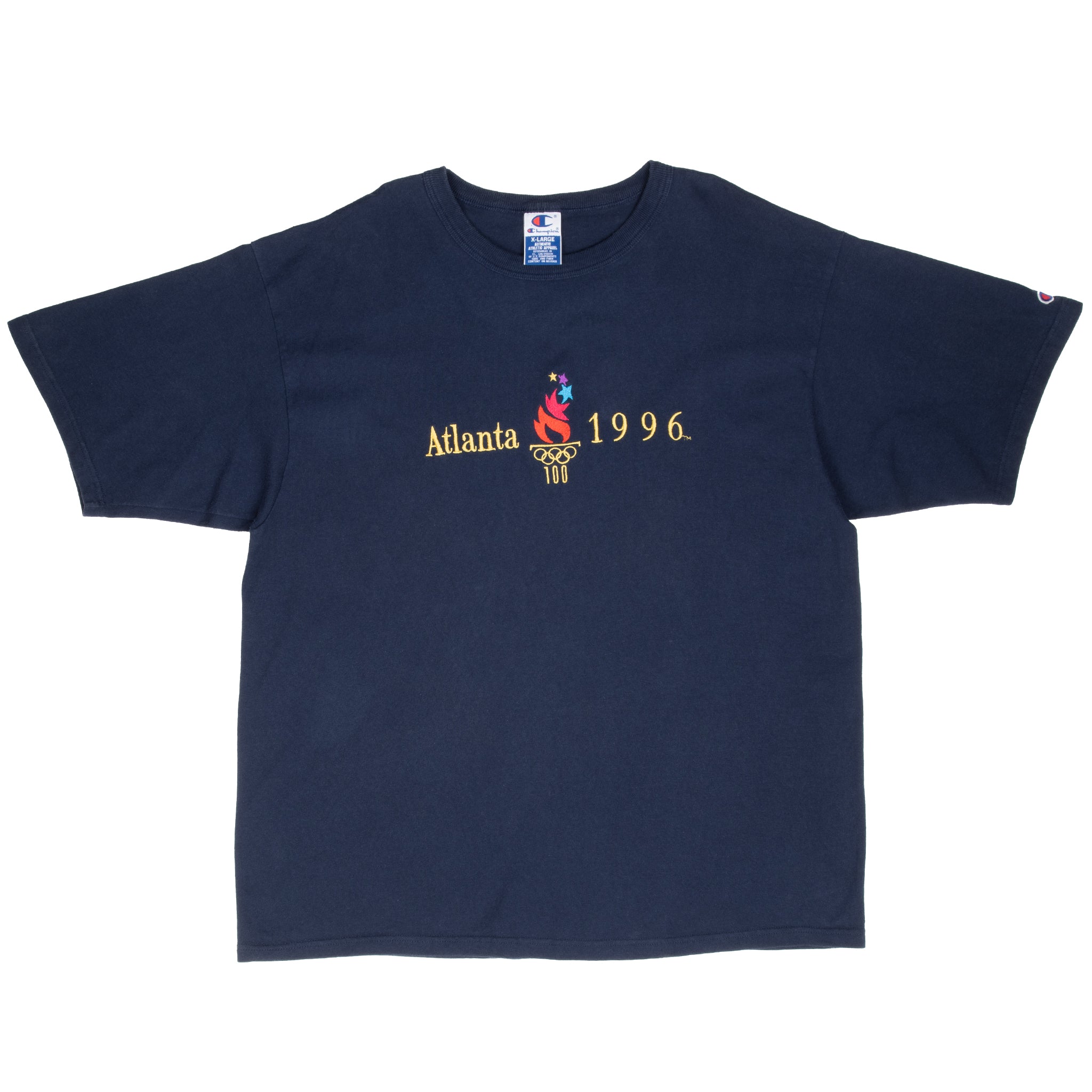 Vintage Champion Atlanta Olympics 1996 Embroidered Tee Shirt Size XL