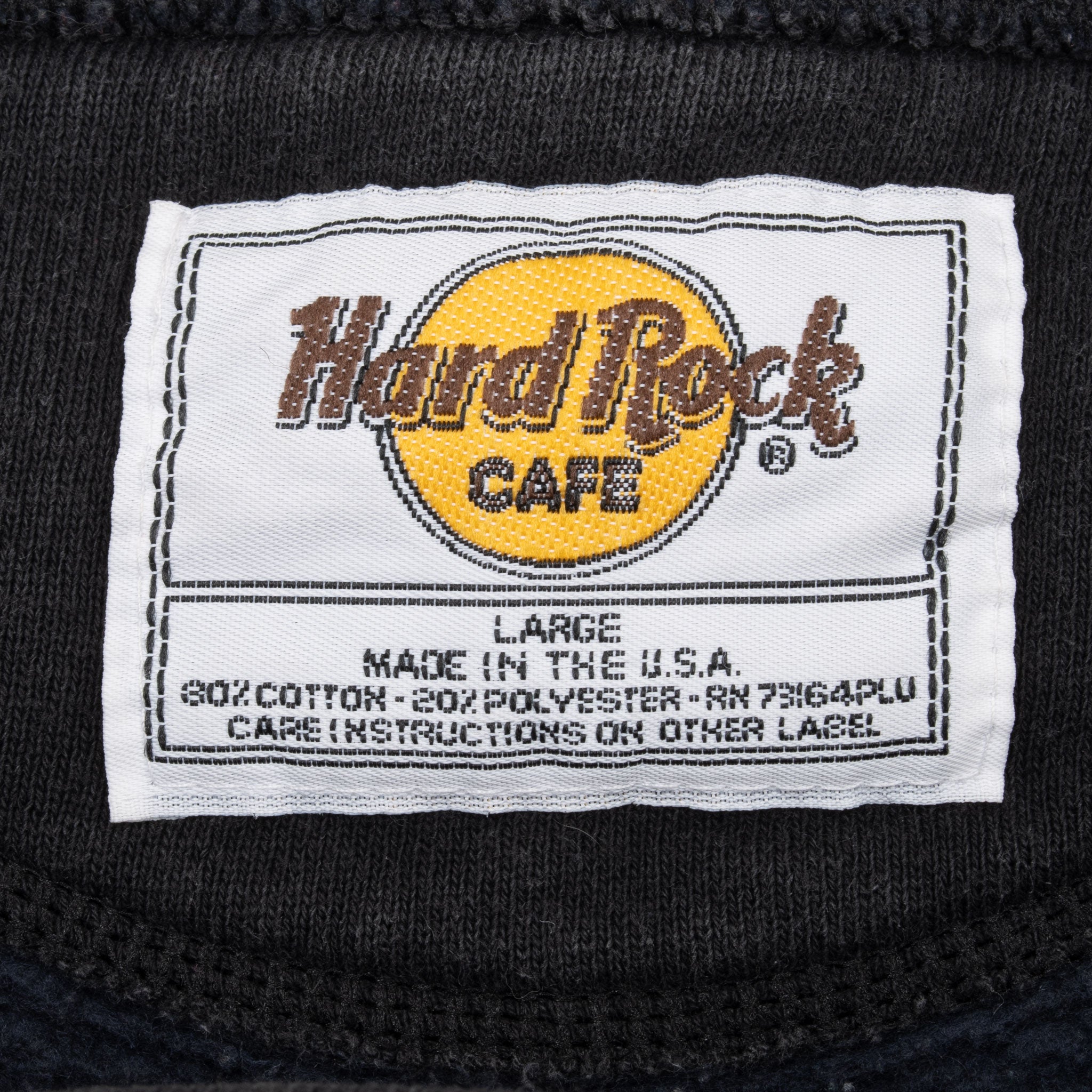 Vintage Hard Rock Cafe Chicago Embroidered Black Sweatshirt 1990S Size Large Made In Usa