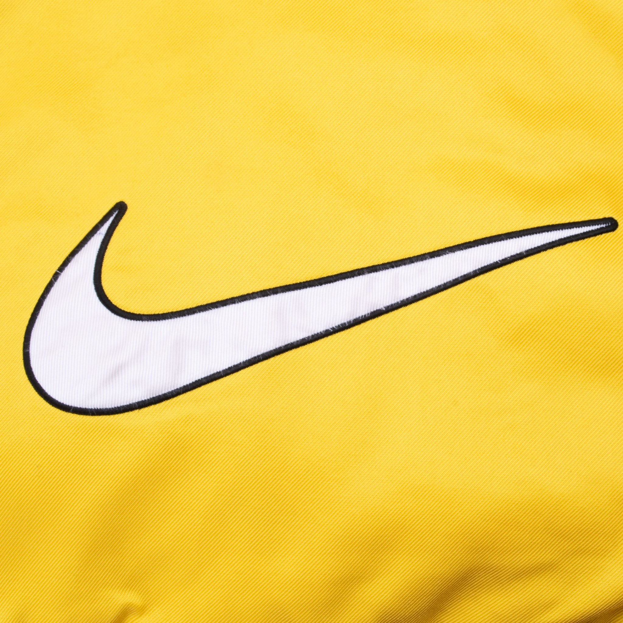 VINTAGE NIKE BIG SWOOSH YELLOW HEAVY RAIN JACKET 1990S SIZE MEDIUM