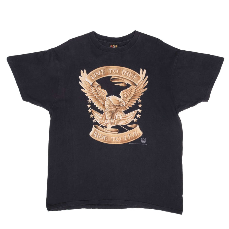 Vintage 3D Emblem Harley Davidson Tee Shirt 1993 Size XL Made In USA With Single Stitch Sleeves