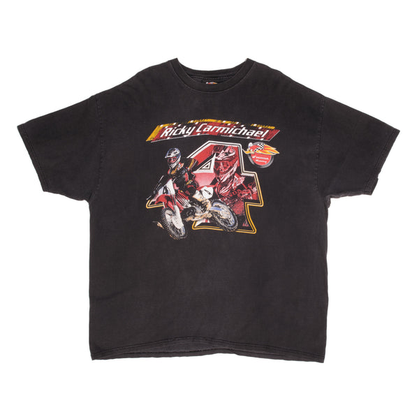 Vintage AMA Motocross Ricky Carmichael Tee Shirt 1990s Size 2XL With Single Stitch Sleeves