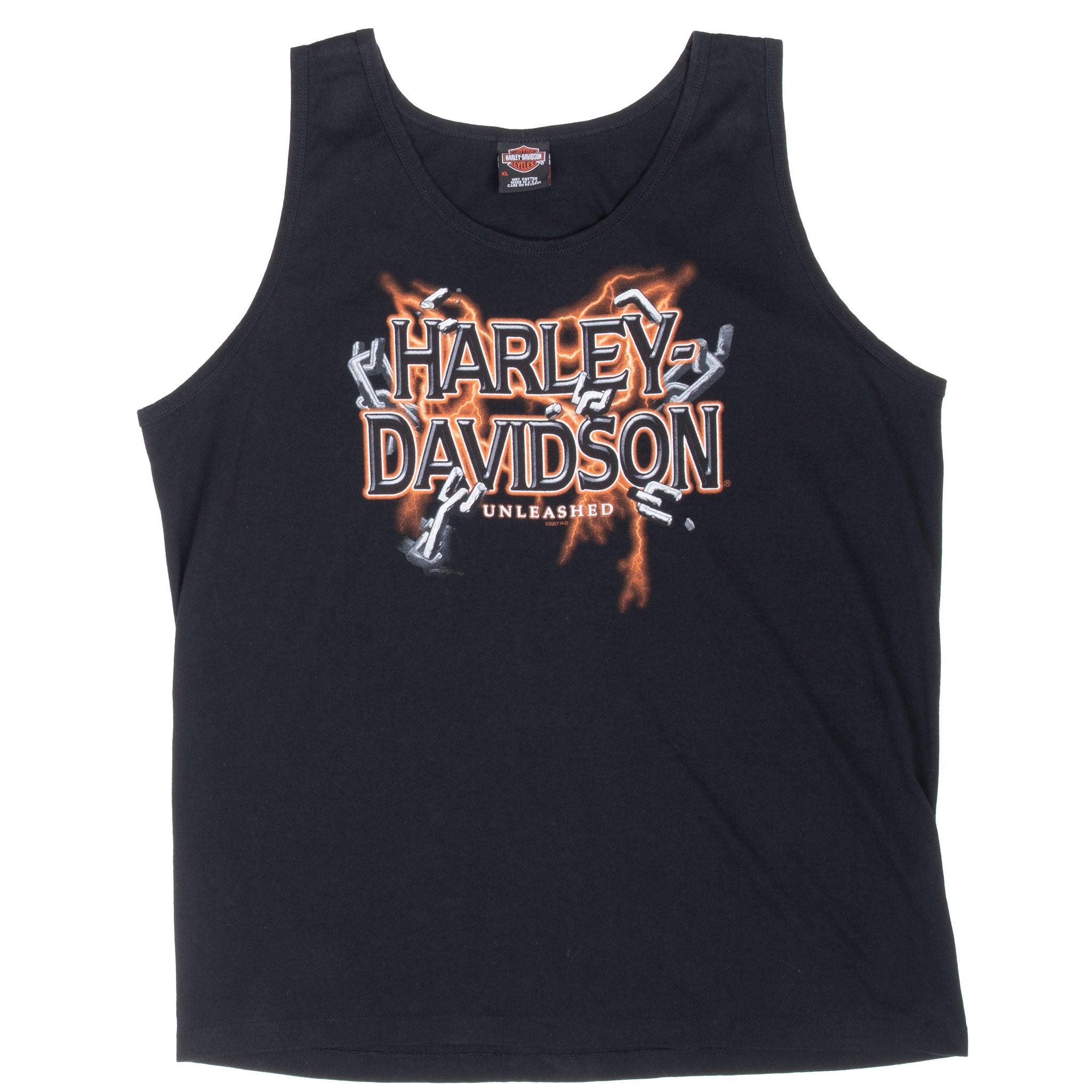 Vintage Harley Davidson Silverdale Washington 2007 Tank Top Tee Shirt With Single Stitch Sleeves Size XL Made In Usa