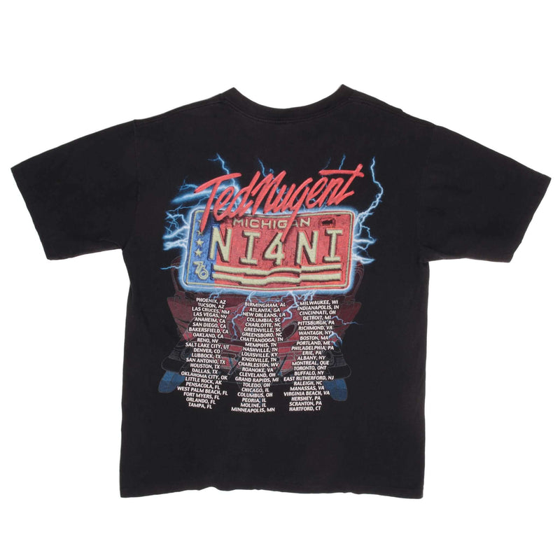 Vintage Ted Nugent Millenium Madman Tee Shirt Size Large With Single Stitch Sleeves