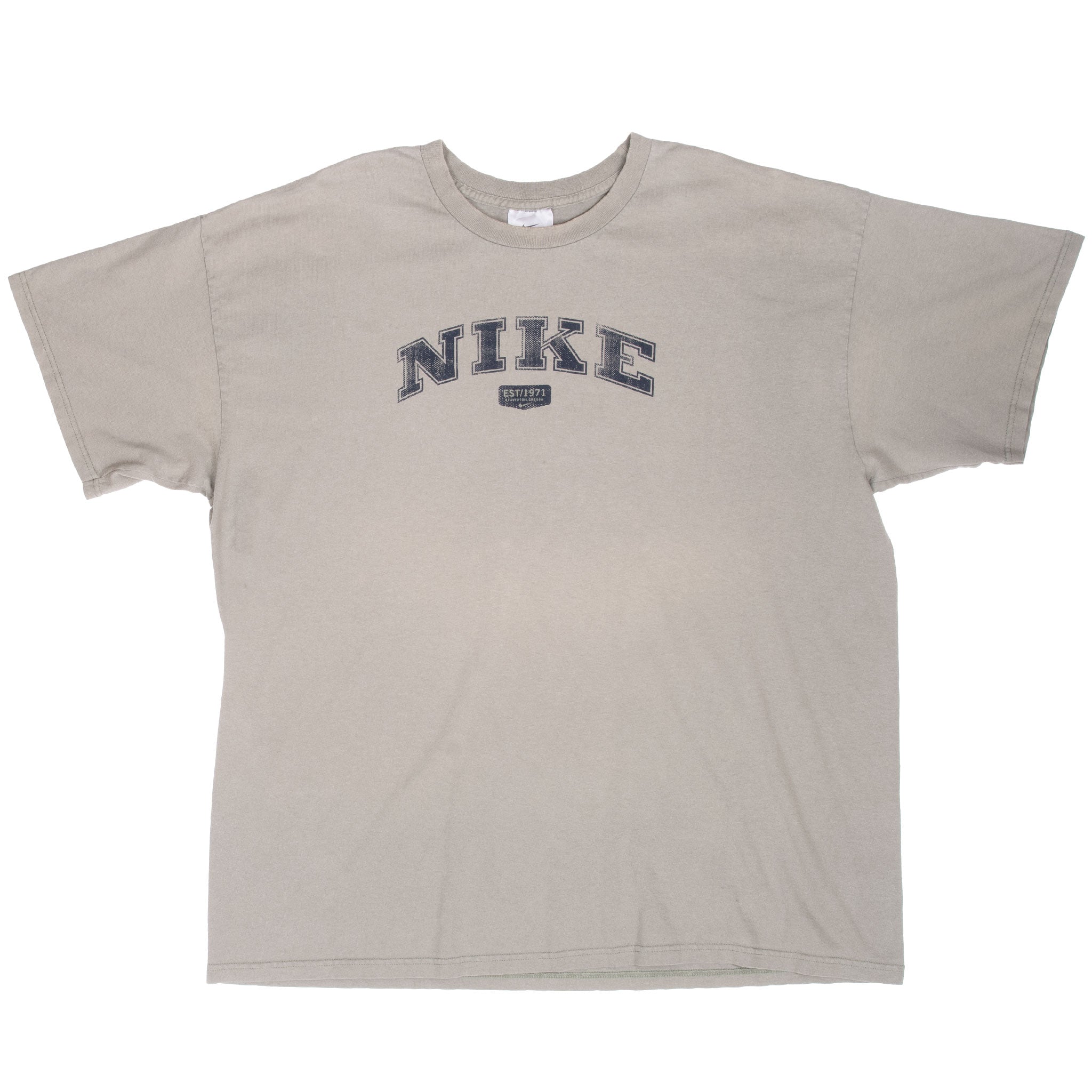 Vintage Nike Spellout Grey Tee Shirt 2000S Size XL