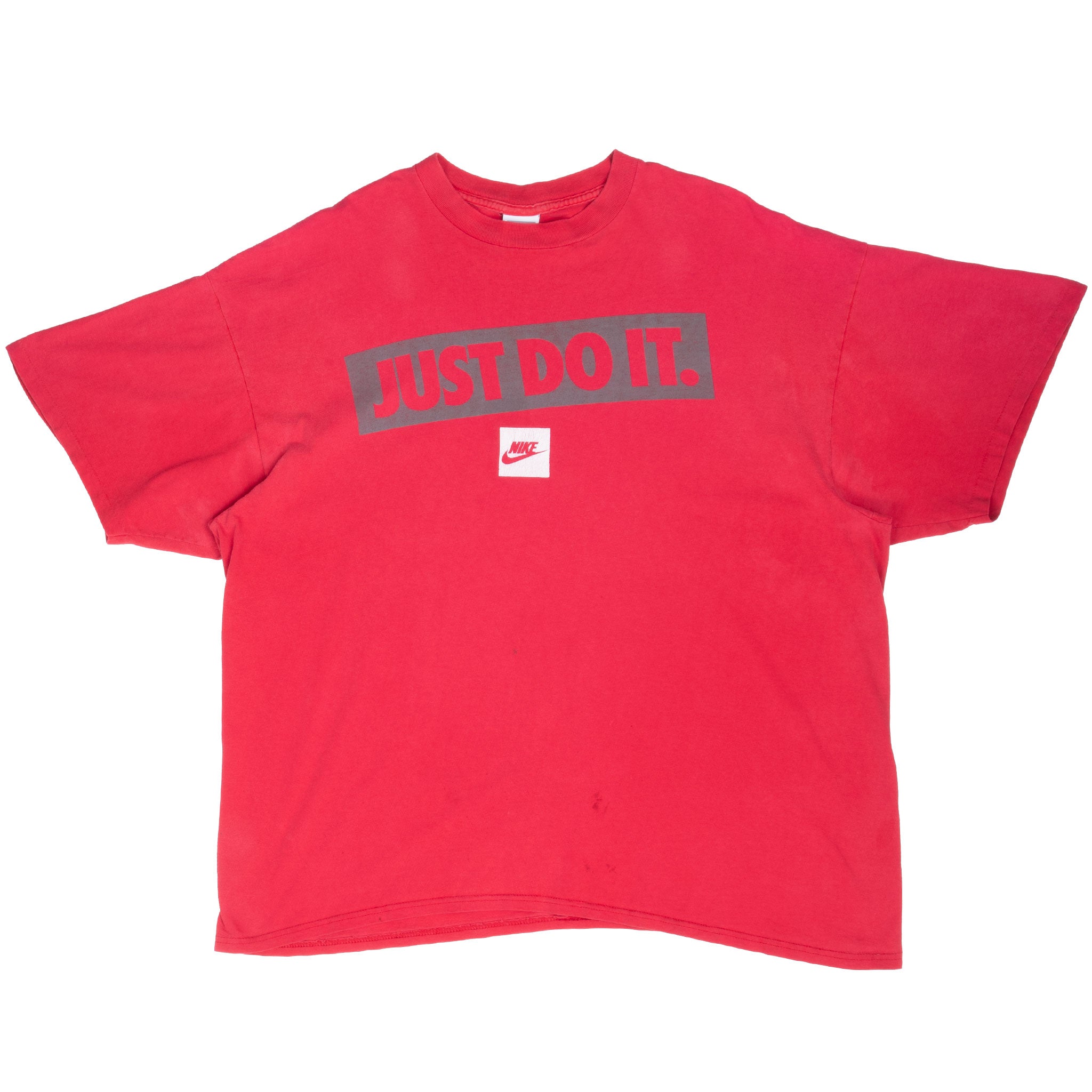 Vintage Nike Just Do It Red 1980S Tee Shirt Size 2XL Made In Usa
