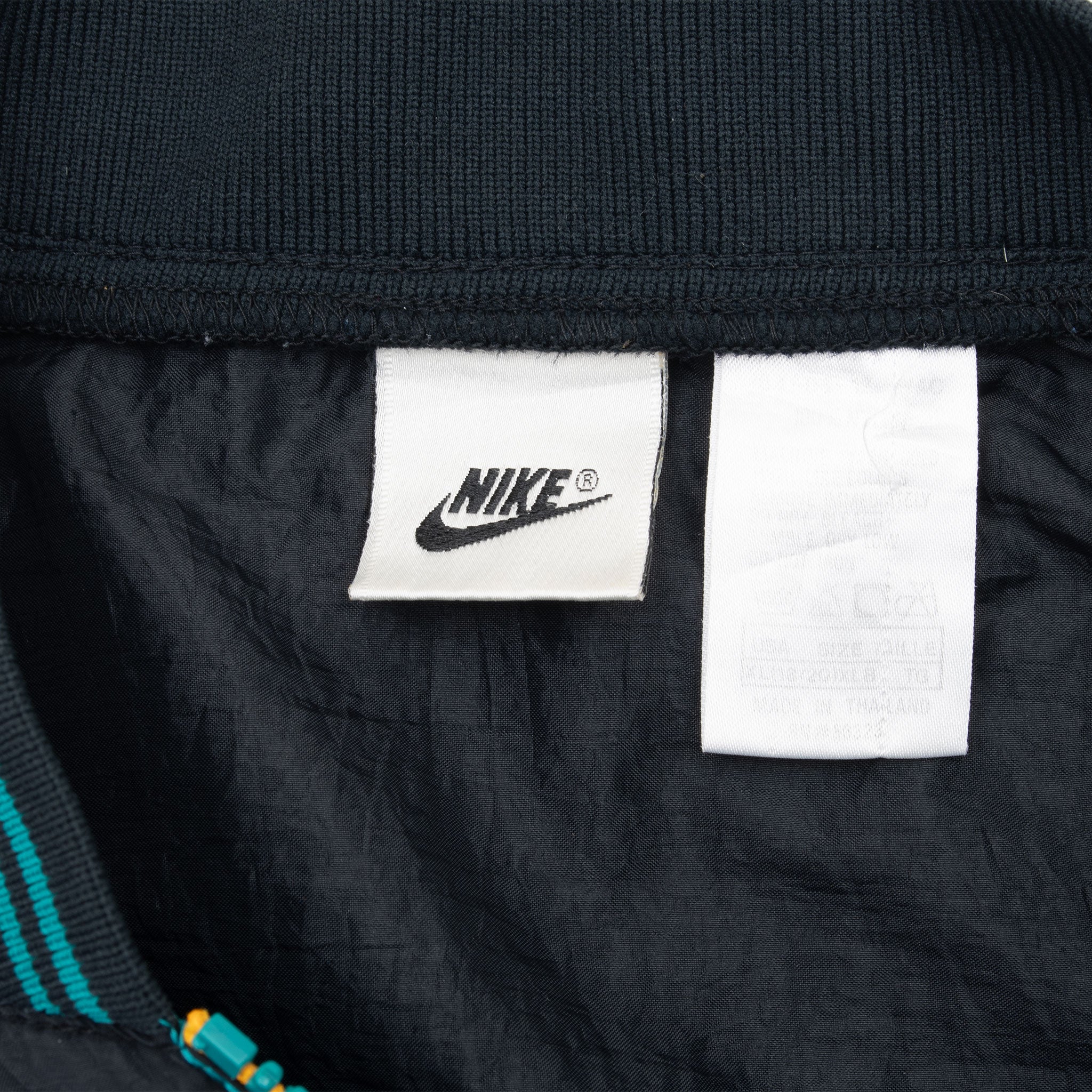 Vintage Nike Teal Black Yellow Bomber Windbreaker Jacket 1990S Size Xlb