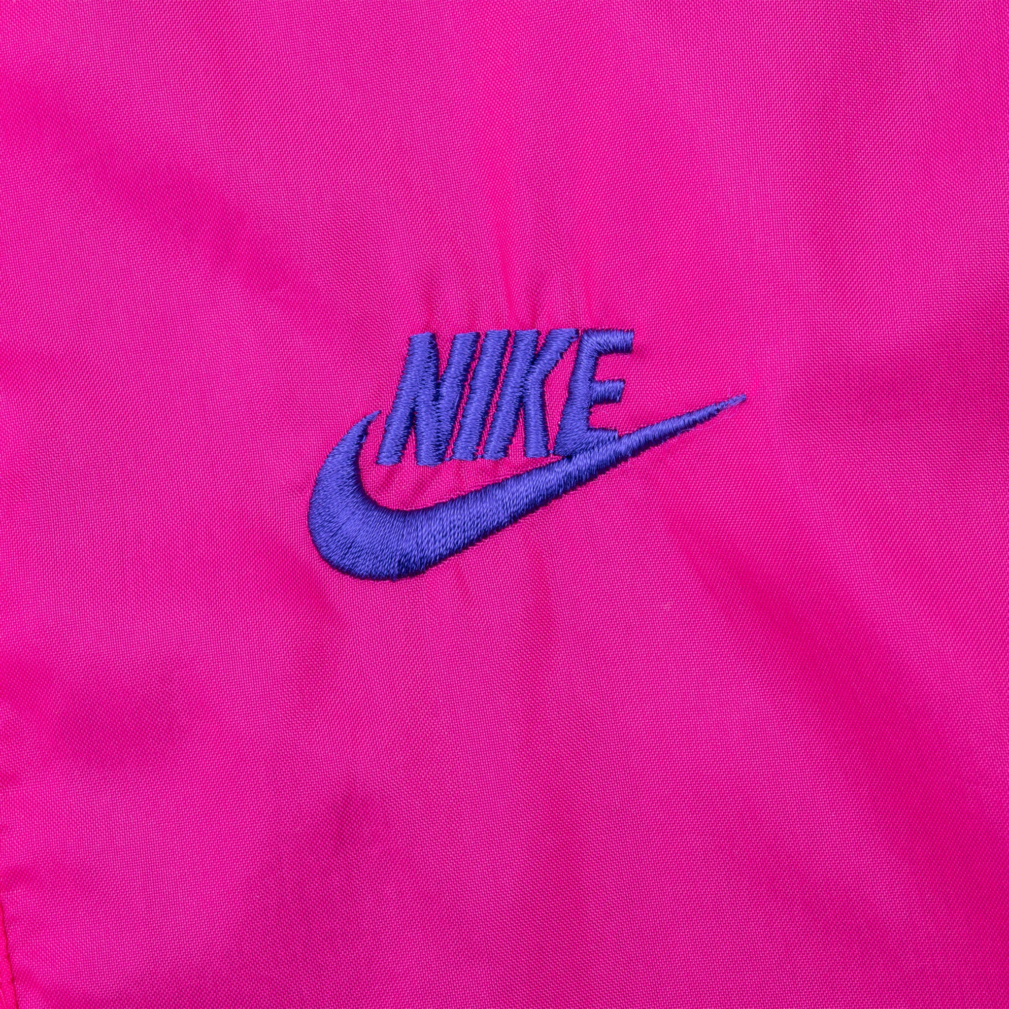 Vintage Nike Swoosh Pink Purple Windbreaker Jacket Late 1980S Size Medium