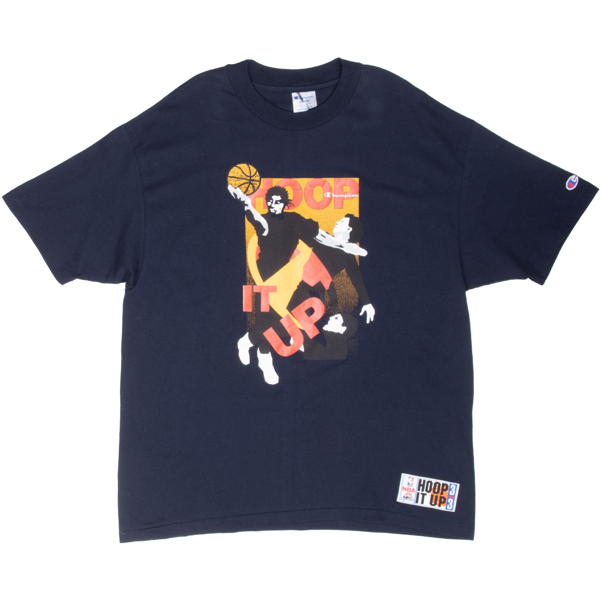 Vintage Champion Hoop It Up Basketball Tee Shirt 1990S Size XL Made In Usa