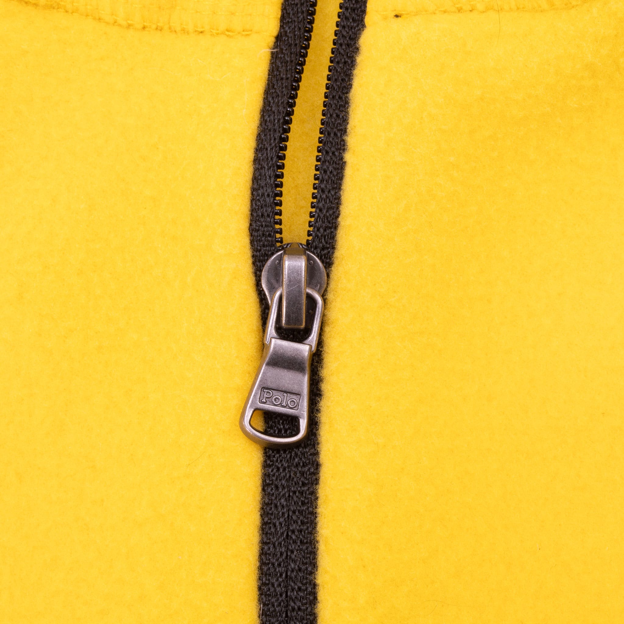 VINTAGE POLO RALPH LAUREN YELLOW QUARTER ZIP FLEECE JACKET MEDIUM DEADSTOCK