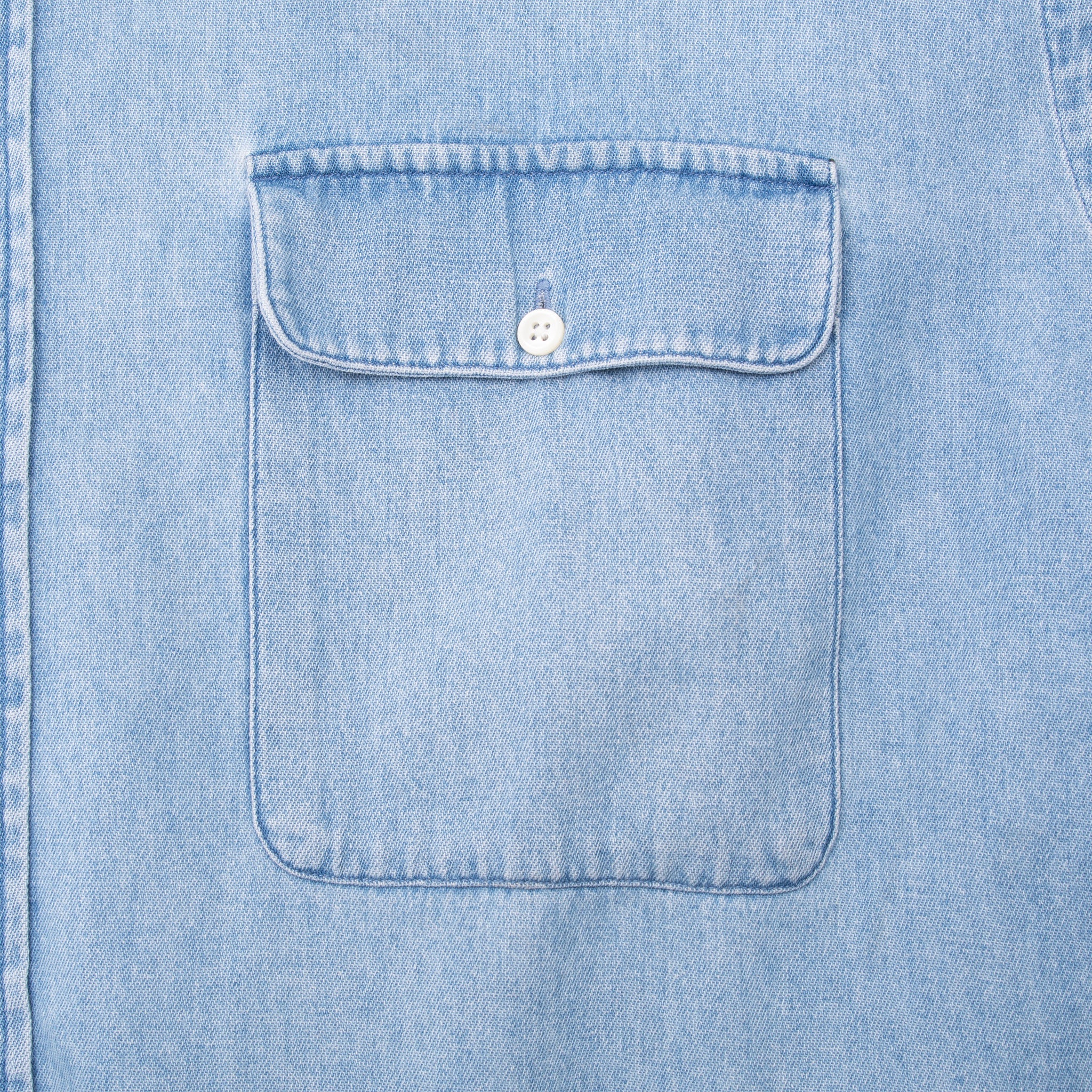 Vintage Polo Ralph Lauren Blue Denim Shirt 1990S Size 2XL