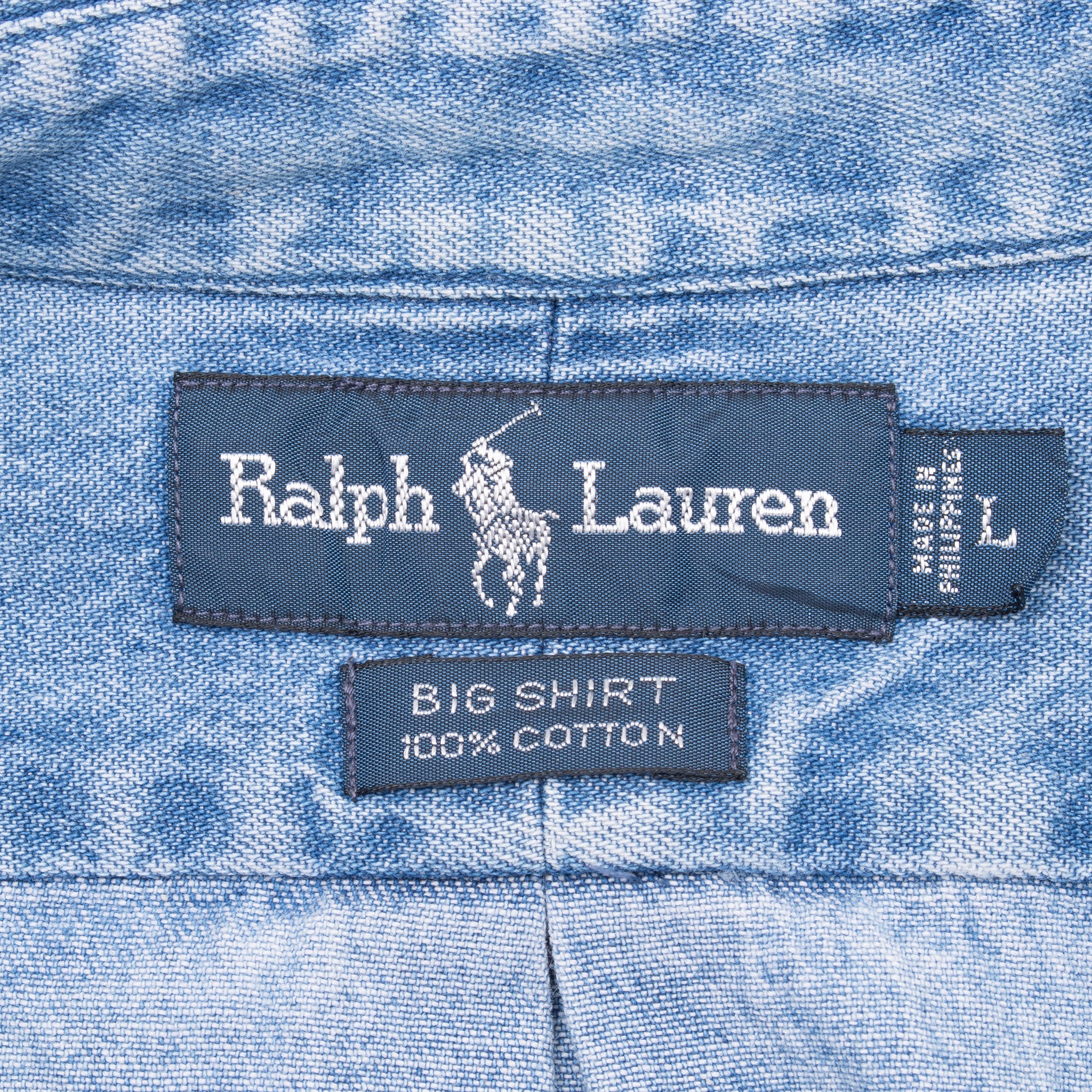 Vintage Ralph Lauren Denim Pocket Shirt 1990S Size Large