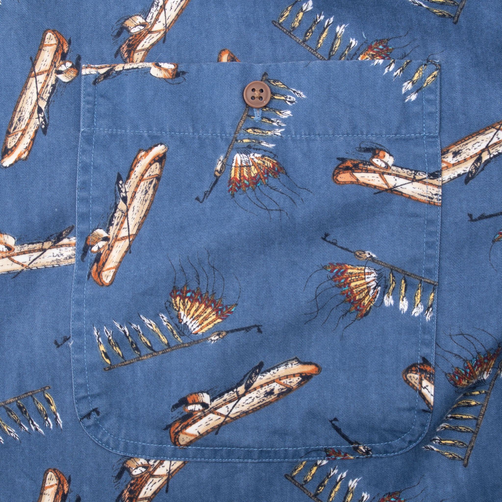 Vintage Chaps Ralph Lauren Indian Pattern Pocket shirt 1990S Size Large