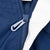 Close-up of blue half zipper with Nike Swoosh pull on windbreaker