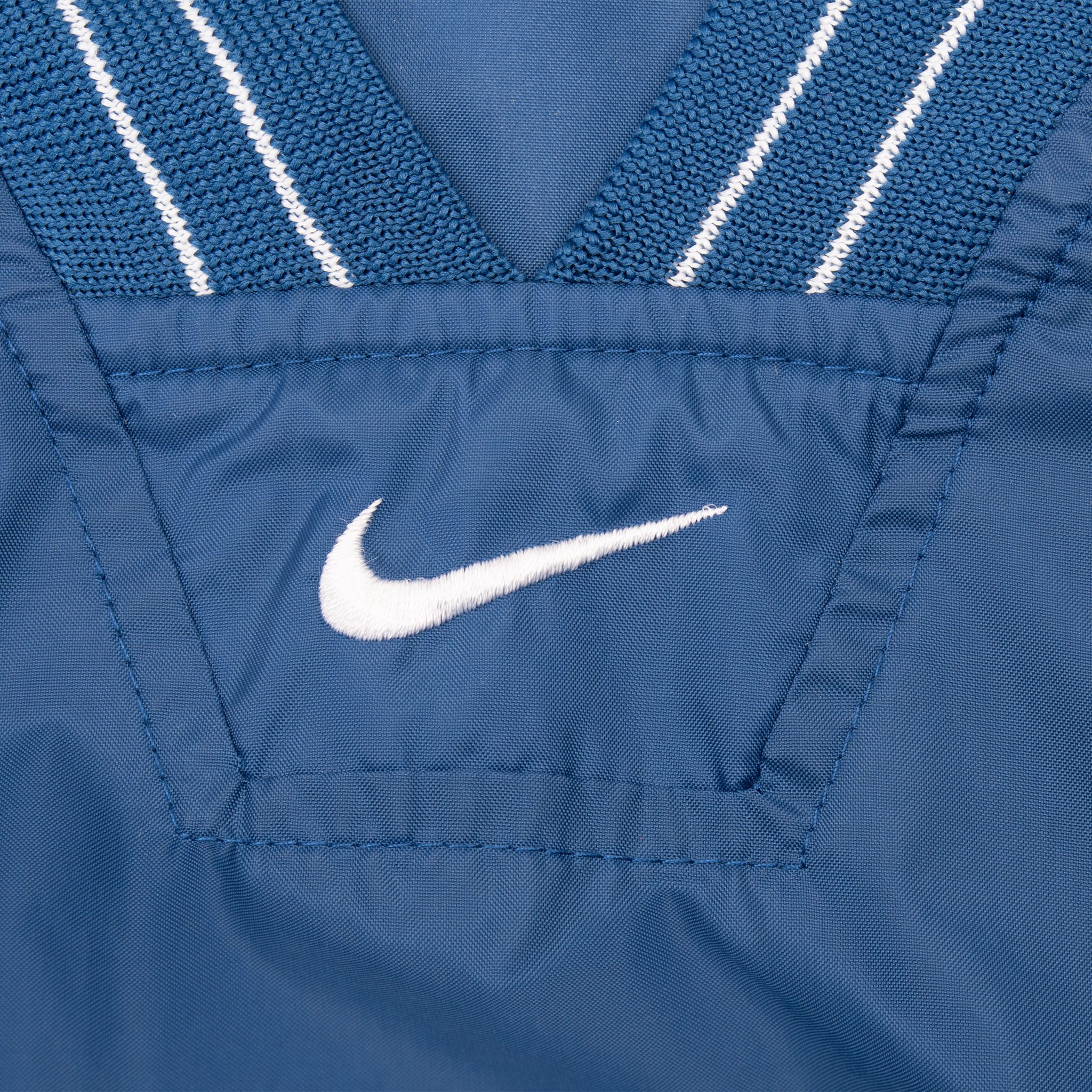 VINTAGE NIKE CENTER SWOOSH BLUE WINDBREAKER PULLOVER JACKET 1990S LARGE
