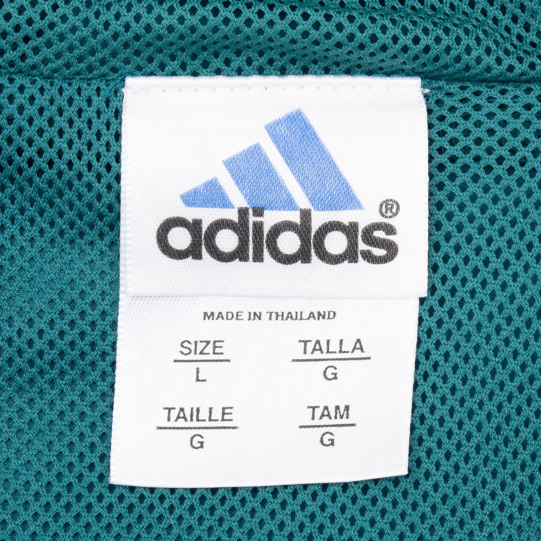 VINTAGE ADIDAS PULLOVER GREEN NAVY BLUE WINDBREAKER JACKET 1990S LARGE