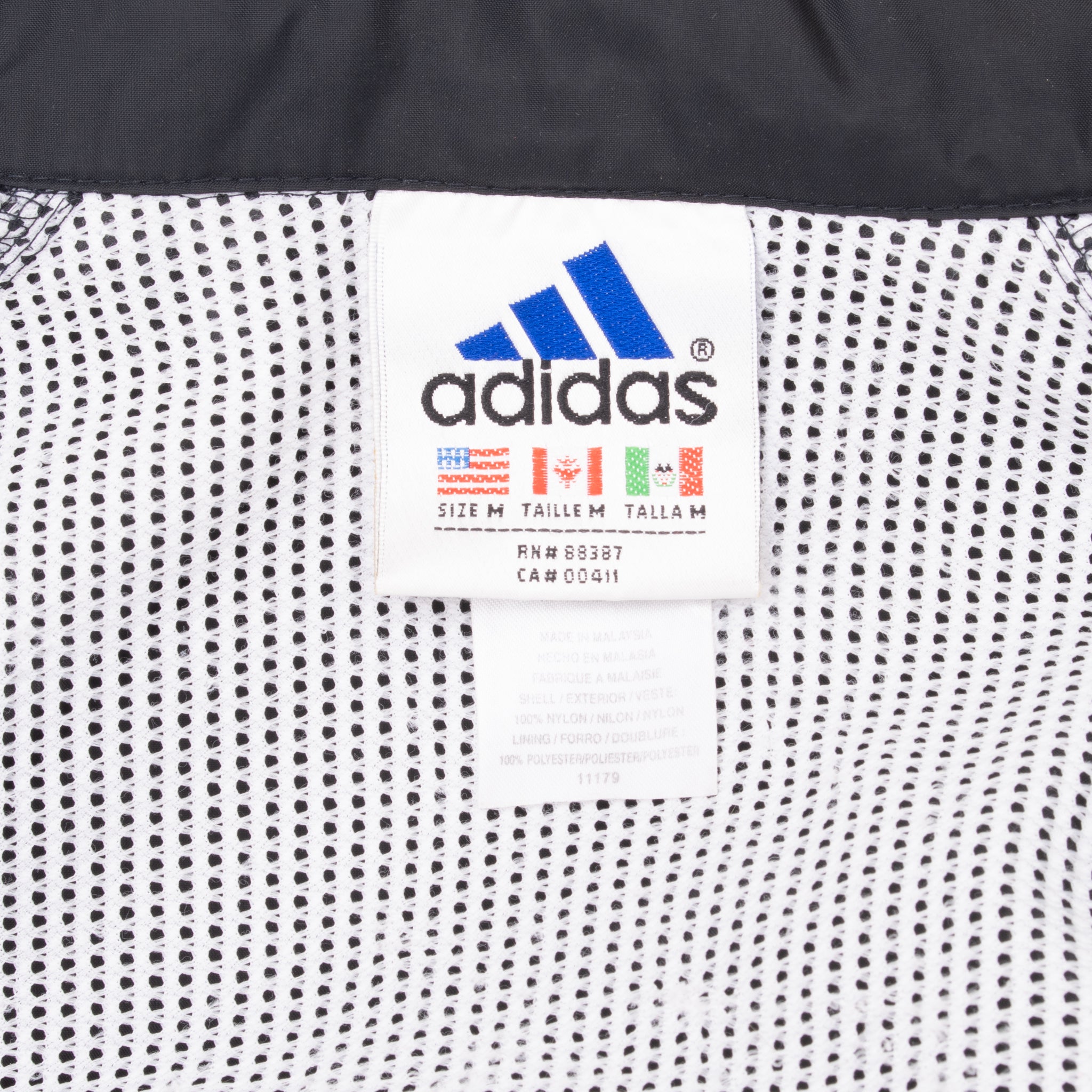 Vintage Adidas Black Windbreaker Jacket 1990S Size Medium