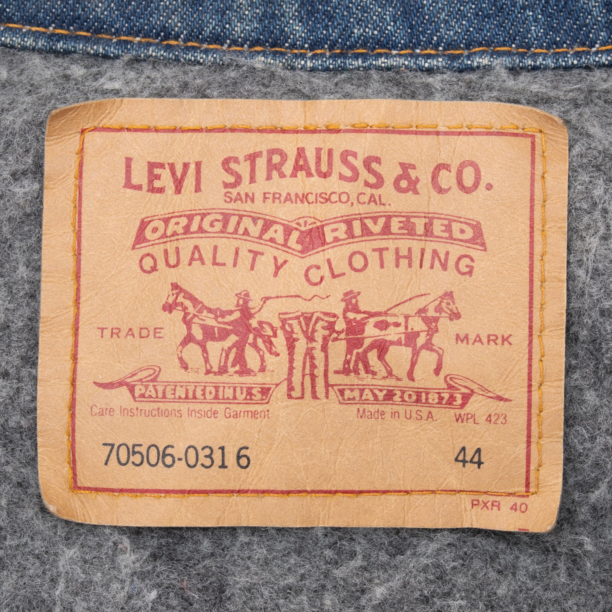 Vintage Levis Indigo Blue Blanket Lined Jacket 70506-0316 Size 44 1980S Made In Usa


