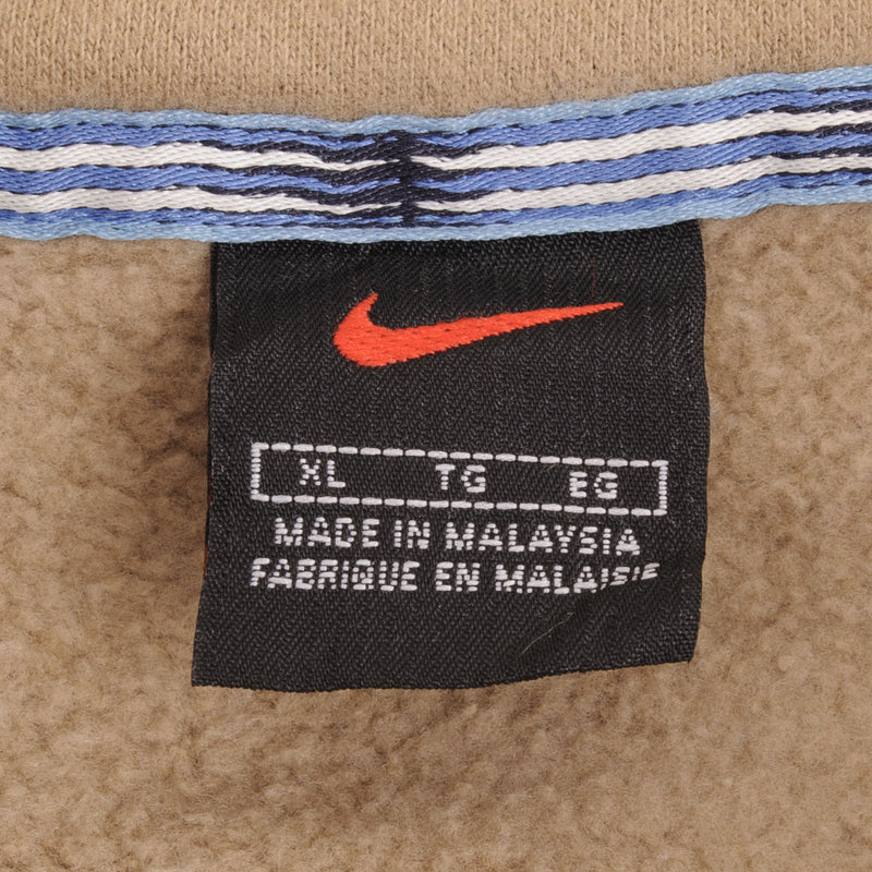 Vintage Nike Spell Out Quarter Zip Beige Sweatshirt 1990S Size XL