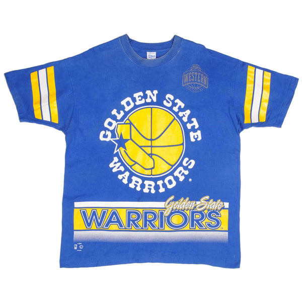 Vintage NBA Golden State Warrior Tee Shirt 1990s Size XL Made In USA With Single Stitch Sleeves