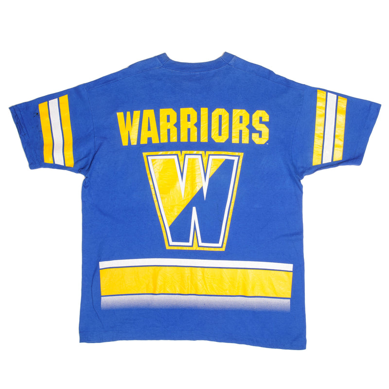 Vintage NBA Golden State Warrior Tee Shirt 1990s Size XL Made In USA With Single Stitch Sleeves