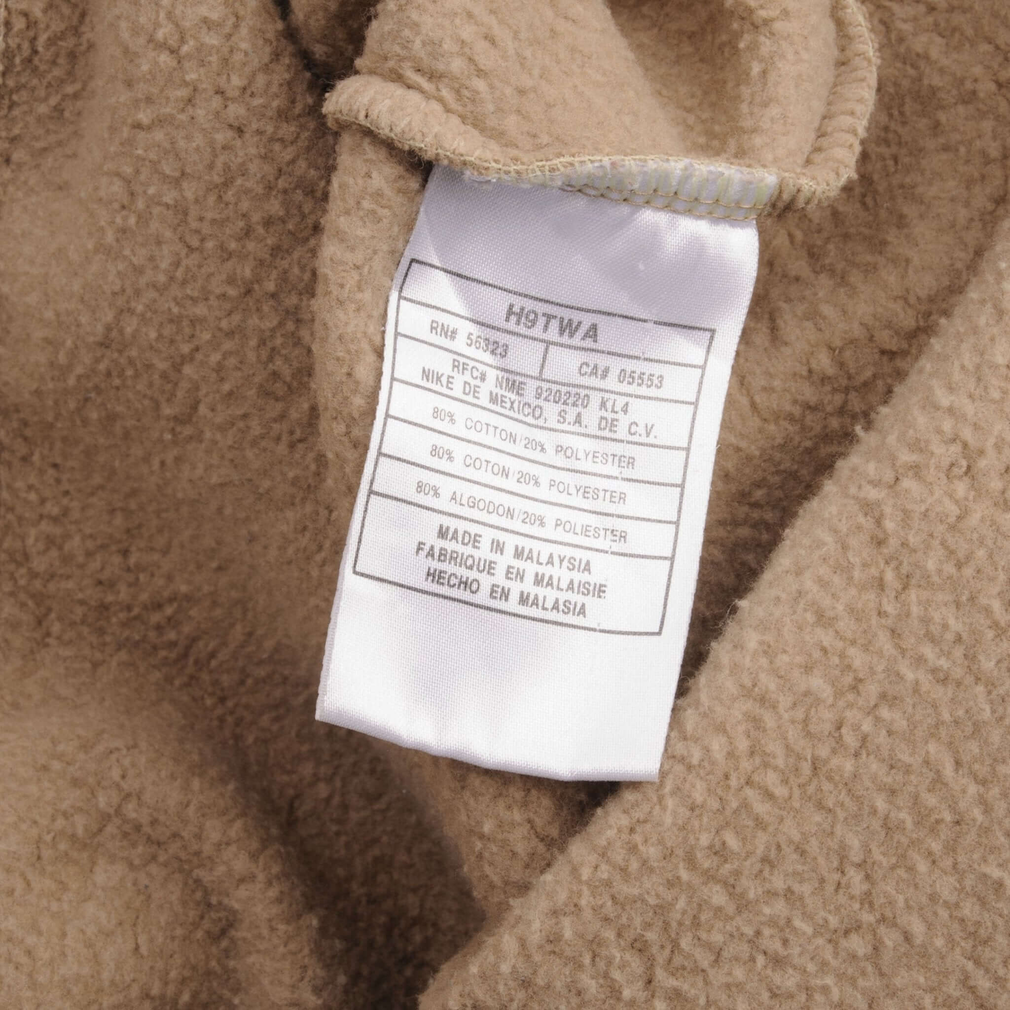 Vintage Nike Spell Out Quarter Zip Beige Sweatshirt 1990S Size XL