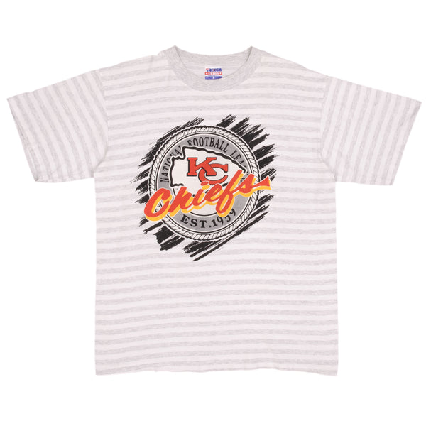 Vintage NFL Kansas City Chiefs 1990S Tee Shirt Size Large Made In USA With Single Stitch Sleeves