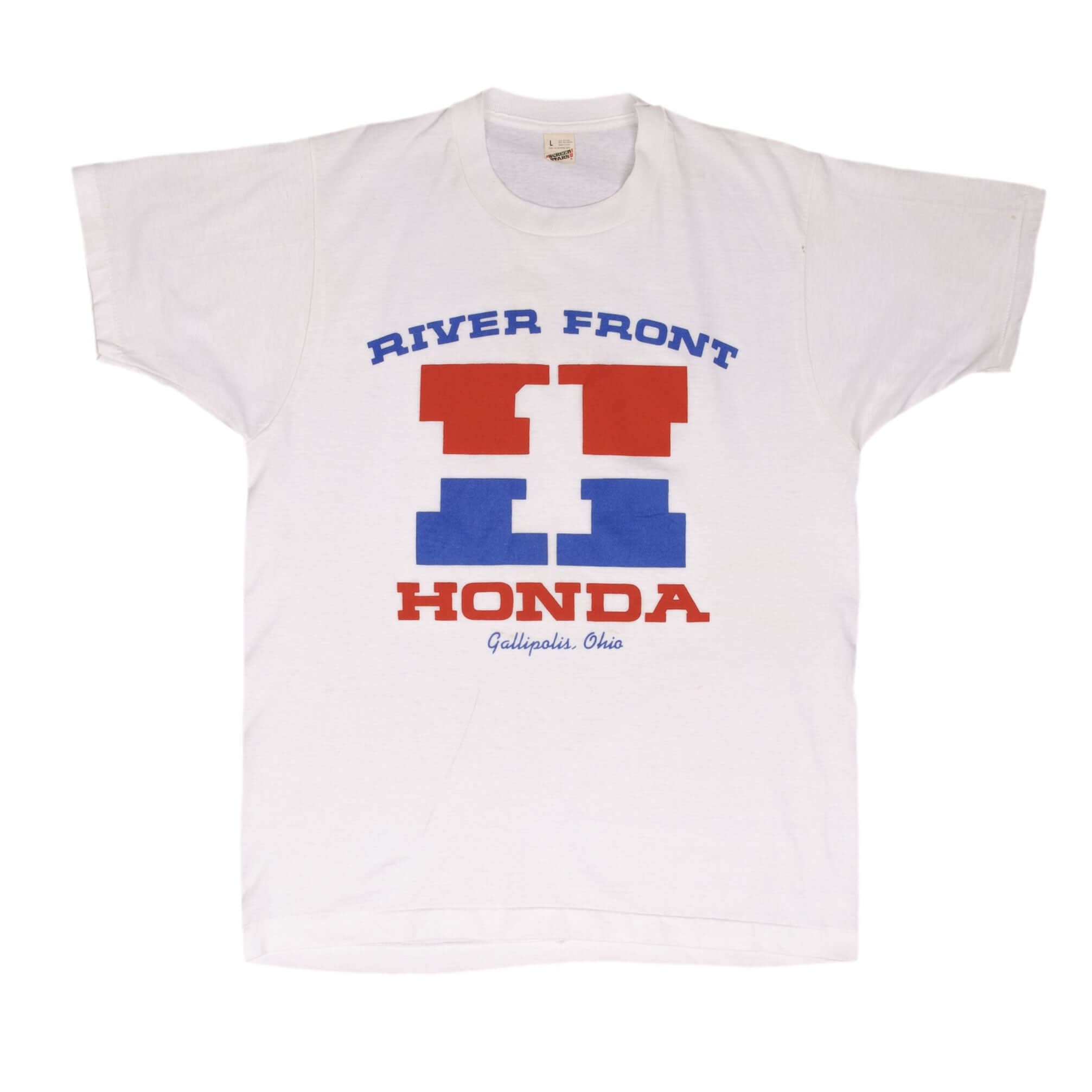 Vintage Honda River Front Tee Shirt 1980S Size Medium Made In USA With Single Stitch Sleeves